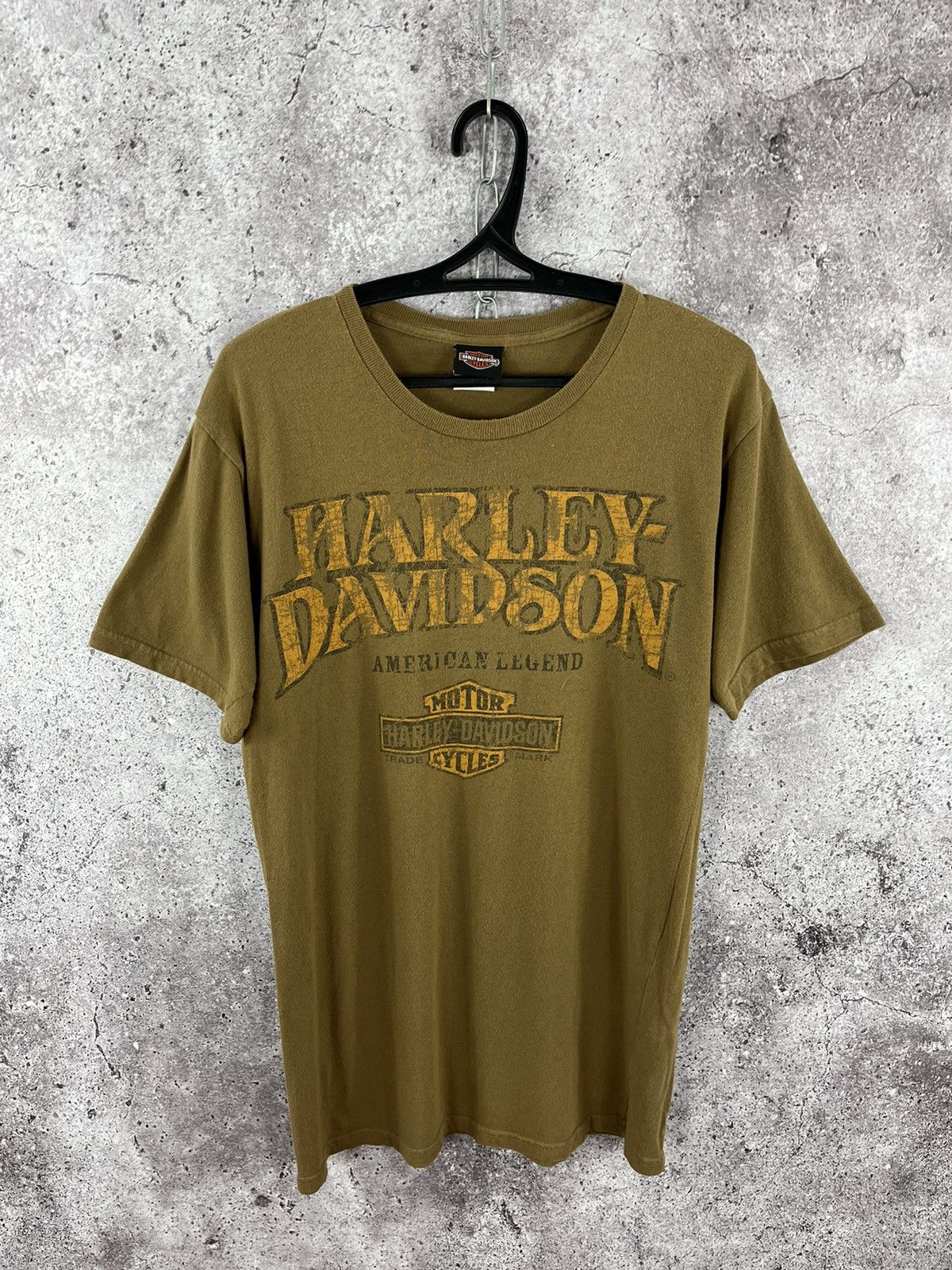 Harley Davidson Harley Davidson Vintage 2009 Tee Big Logo Brown Size M Size US M / EU 48-50 / 2 - 1 Thumbnail