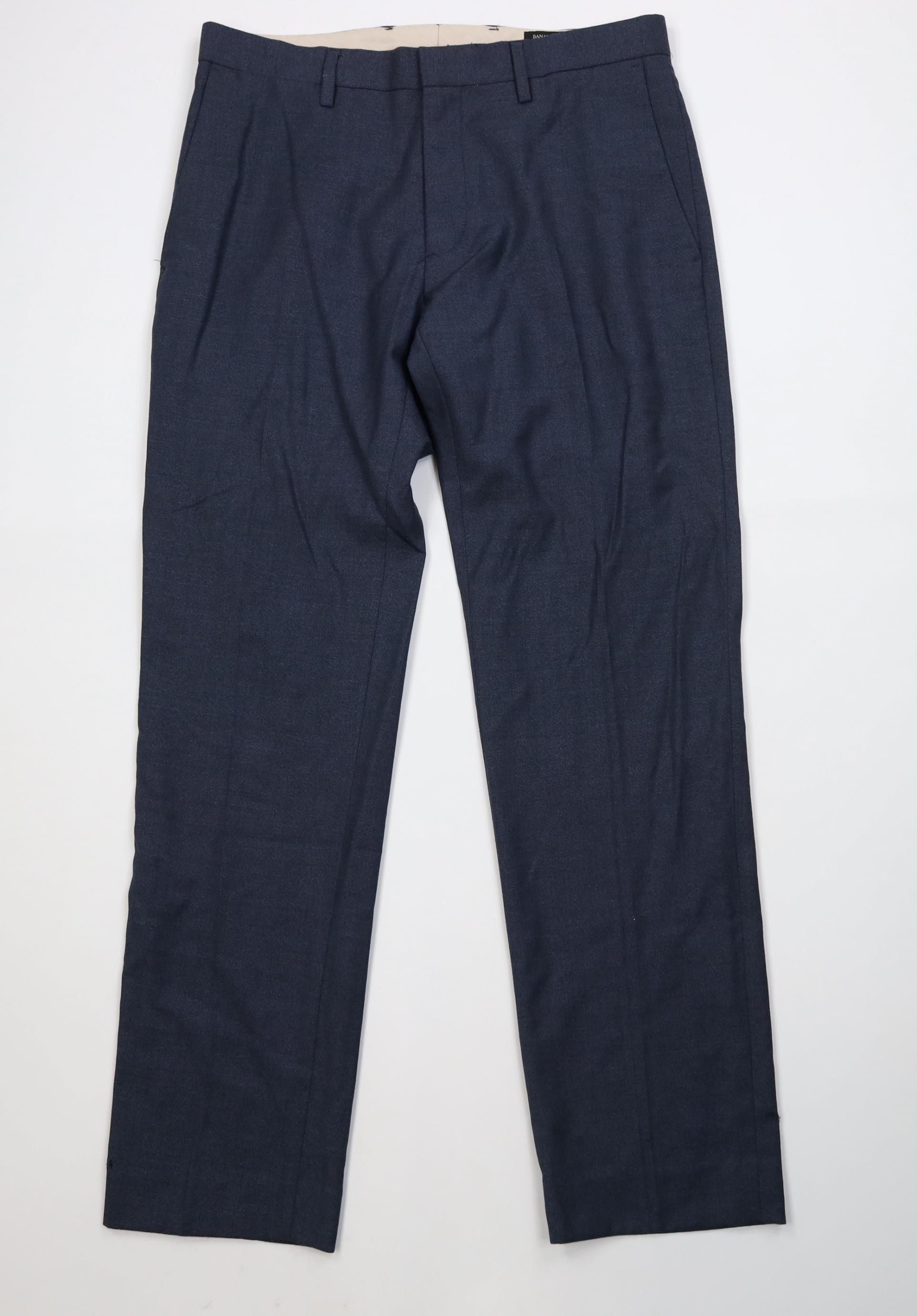 Banana Republic Banana Republic Slim Fit Wool Knit Chino Pants Trousers Blue Size US 31 - 1 Thumbnail
