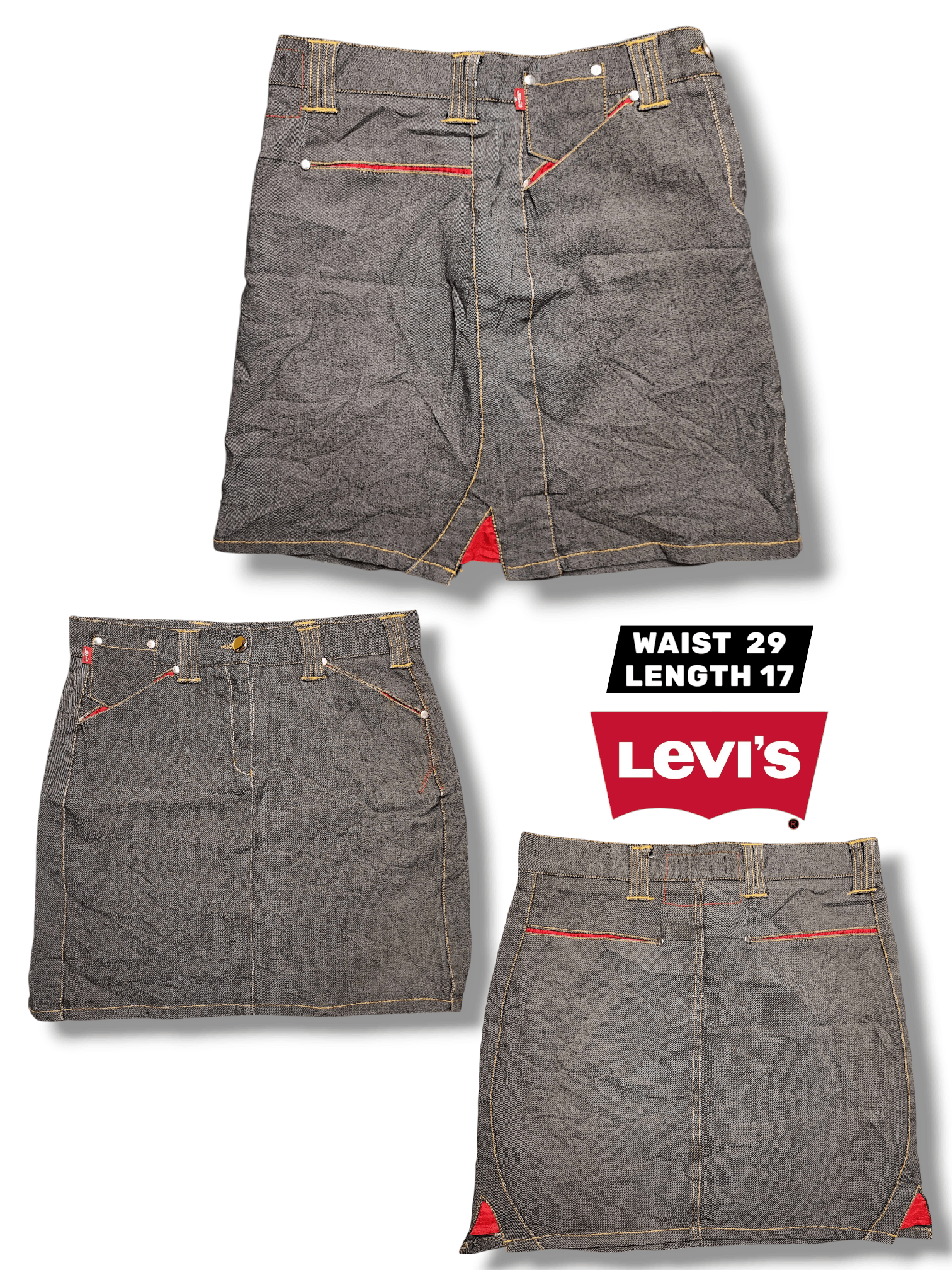 Levi's Archive 2000 Levi's Engineered Skirt Jeans 3D Twisted Seams Size 29" - 1 Thumbnail