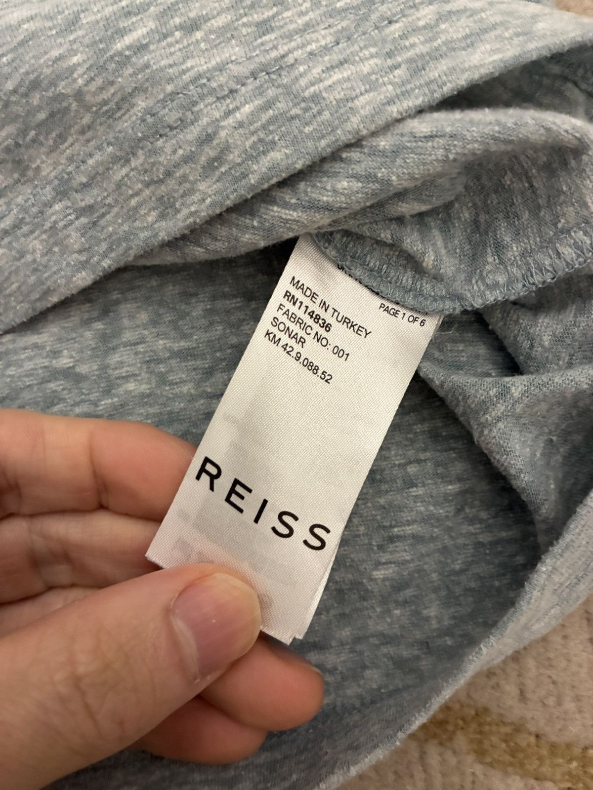 Reiss Reiss Short Sleeve Tee Light Blue Marl Size US M / EU 48-50 / 2 - 3 Thumbnail