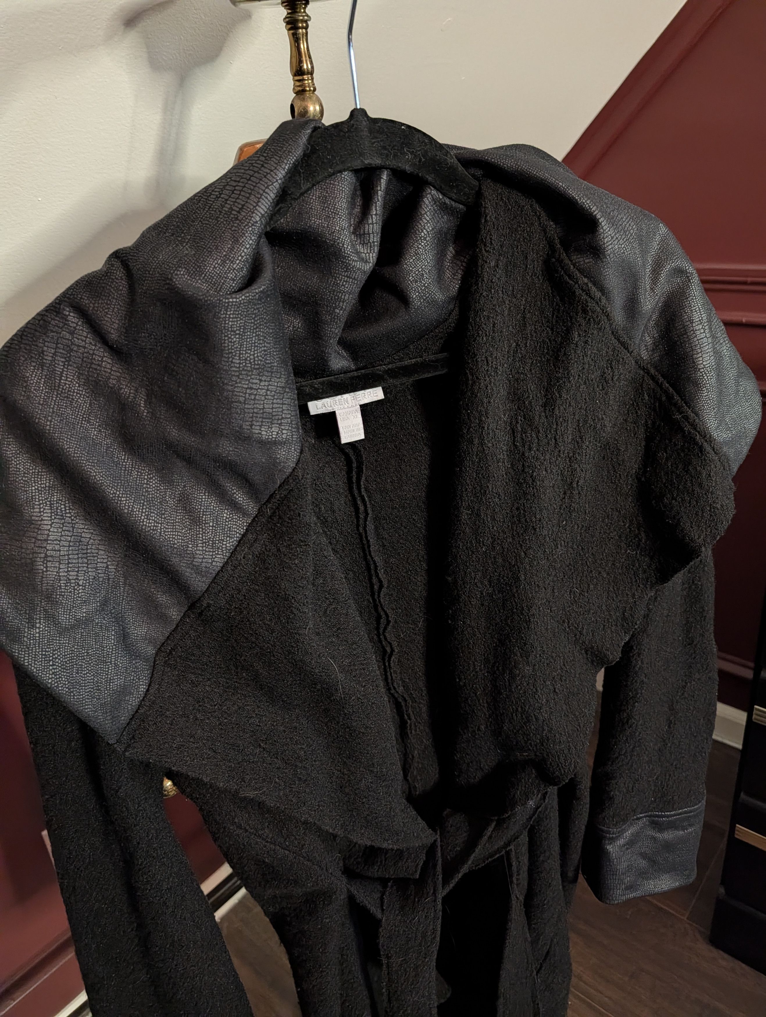 Scapa Sports SCAPA Lauren Perre black knit belted alligator cardigan Size XL / US 12-14 / IT 48-50 - 3 Thumbnail