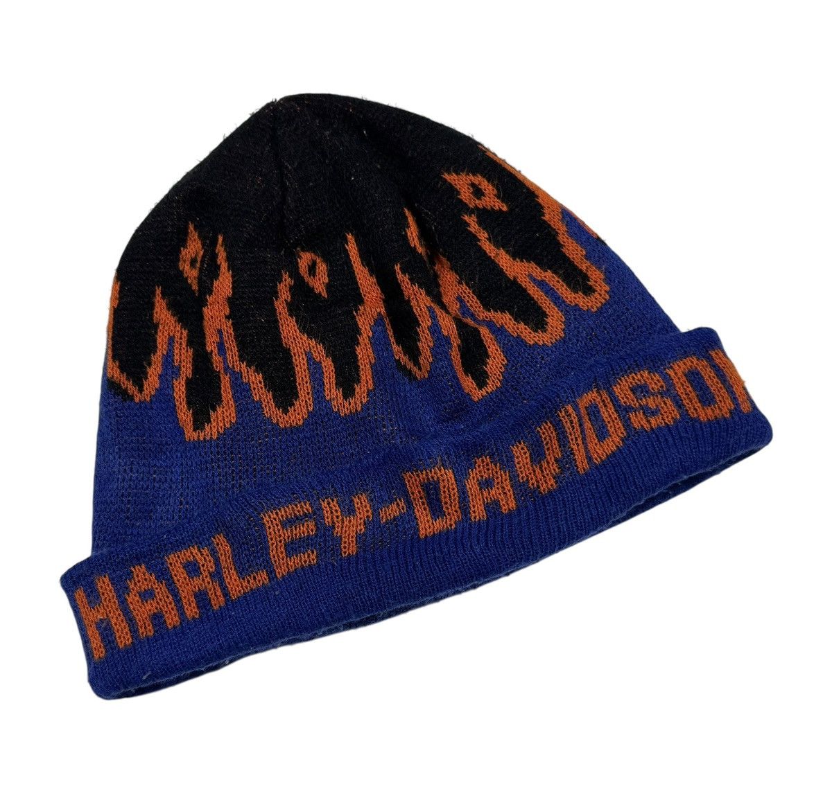 Harley Davidson Vtg🔥90’s Harley Davidson Flames Beanie Snow Caps Usa Size ONE SIZE - 3 Thumbnail