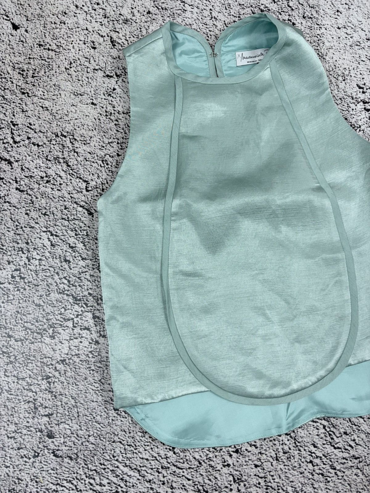 Tara Jarmon Mademoiselle Tara Jarmon Mint Green Linen Panel Top 38 Size S / US 4 / IT 40 - 2 Thumbnail