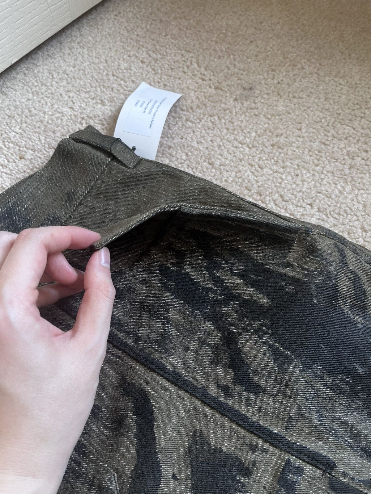 Japanese Brand OPPOSE DUALITY 10 POCKET PANEL DENIM TROUSERS (DIRT GREEN) Size US 32 / EU 48 - 17 Thumbnail