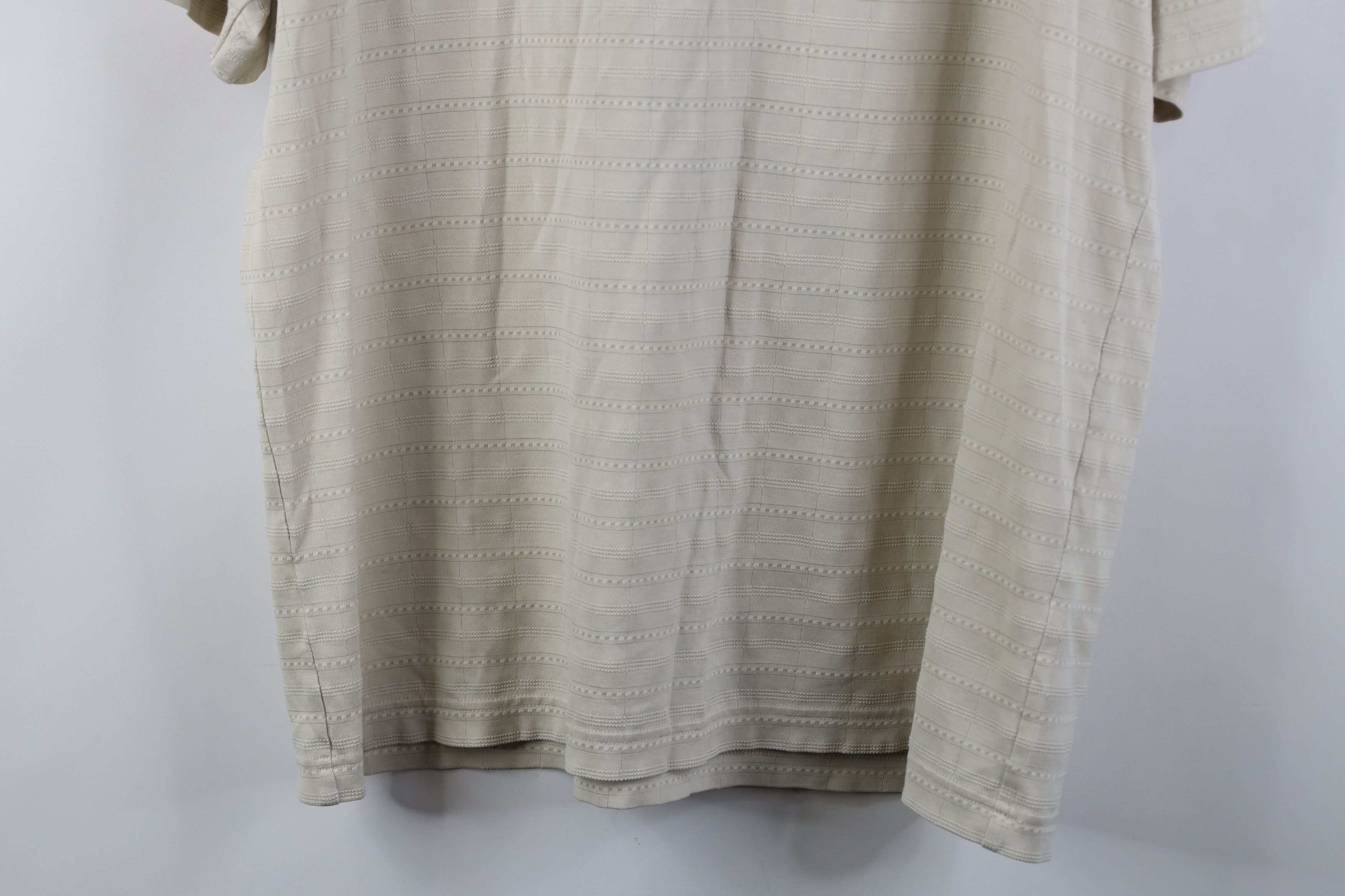 Vintage Vintage 90s Streetwear Striped Knit Golf Polo Shirt Beige Size US L / EU 52-54 / 3 - 13 Thumbnail