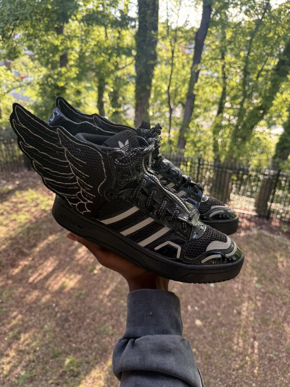 Adidas  Jeremy Scott jeremy scott x adidas wings 4.0 sneakers in black |  Grailed