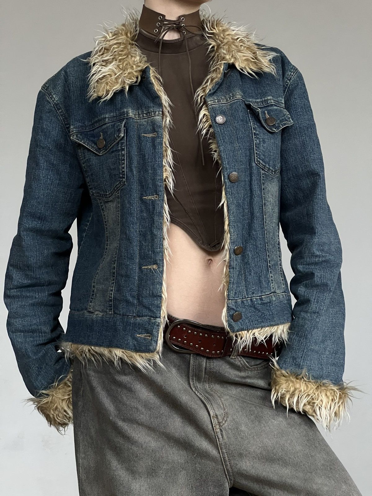 Vintage VINTAGE FAUX FUR DENIM JACKET AFGHAN COAT MINI PENNY LANE Size M / US 6-8 / IT 42-44 - 6 Thumbnail
