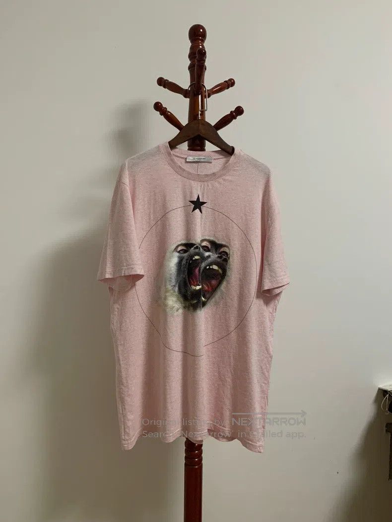 Givenchy Givenchy Rare Color Pink Double Monkey Monkey Short Sleeve Size US S / EU 44-46 / 1 - 1 Thumbnail