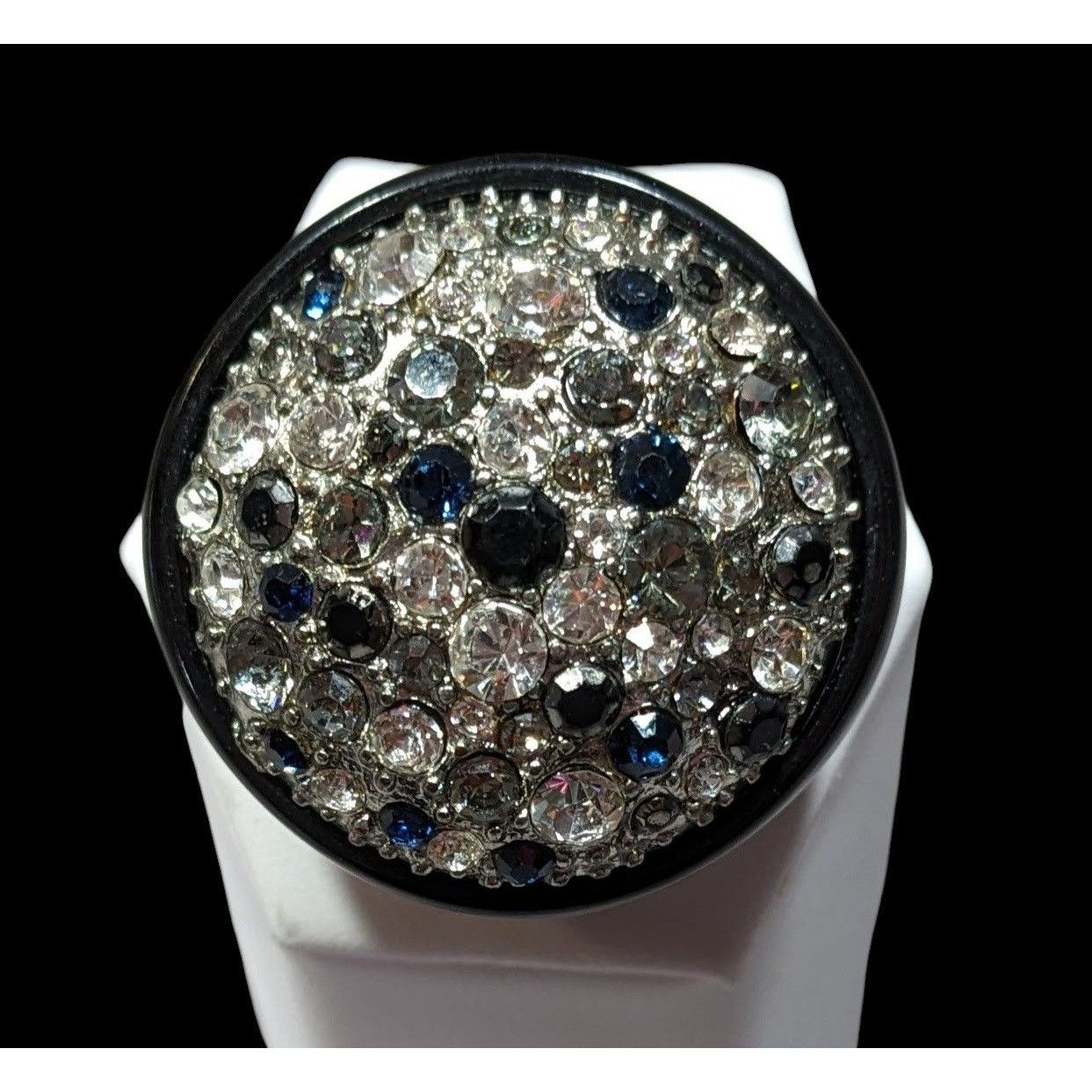 Other Vintage Glam Goth Rhinestone Studded Black Acrylic Statement Size ONE SIZE - 1 Thumbnail