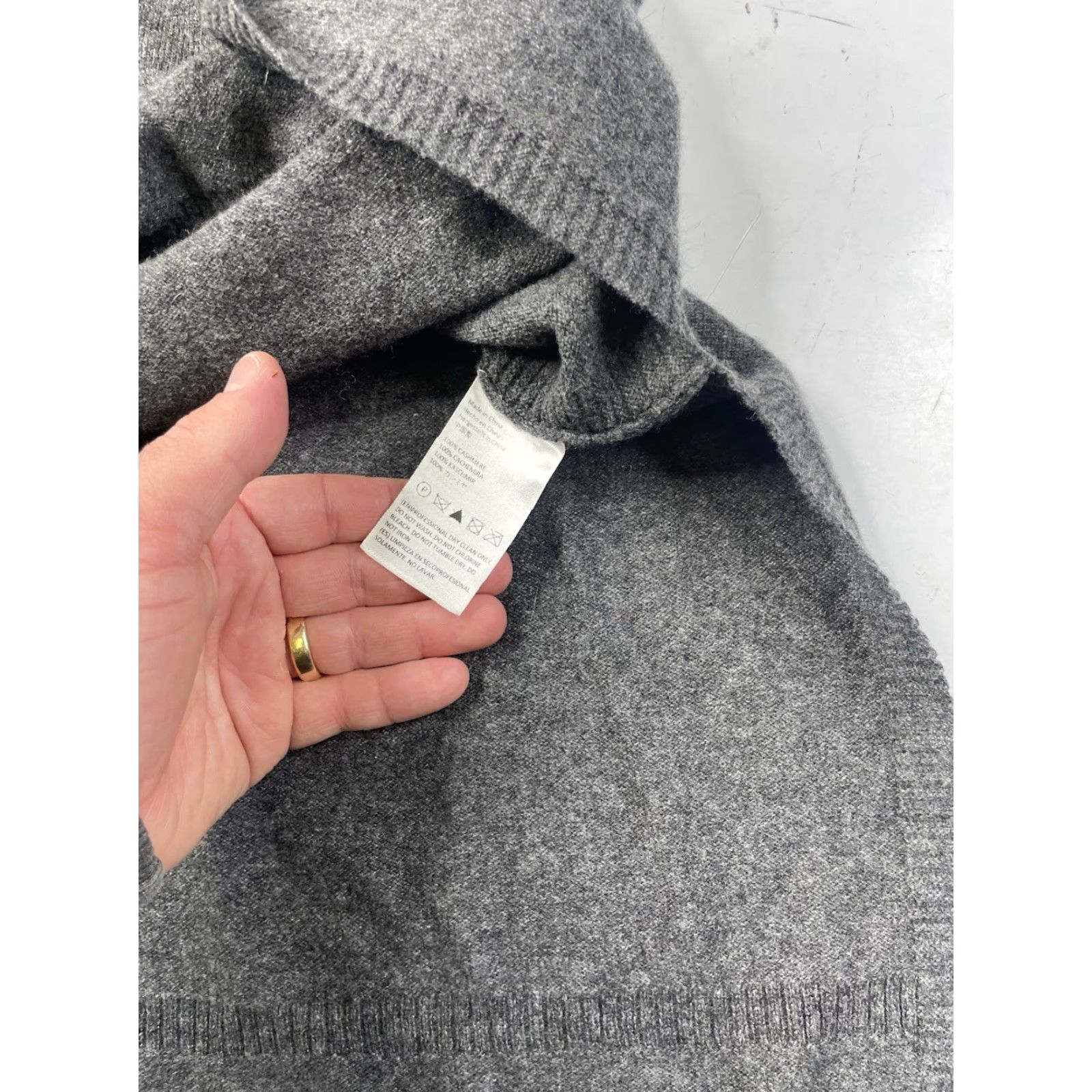 Vintage VINTAGE? No — State Cashmere Sweater Women L Gray 100% Cashmere V-Neck Knit Boxy Oversized Shirt? Size L / US 10 / IT 46 - 7 Thumbnail