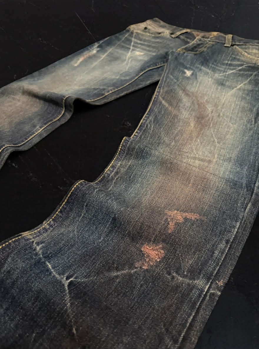 Japanese Brand Midas9 Blood wash denim Size US 31 - 3 Thumbnail