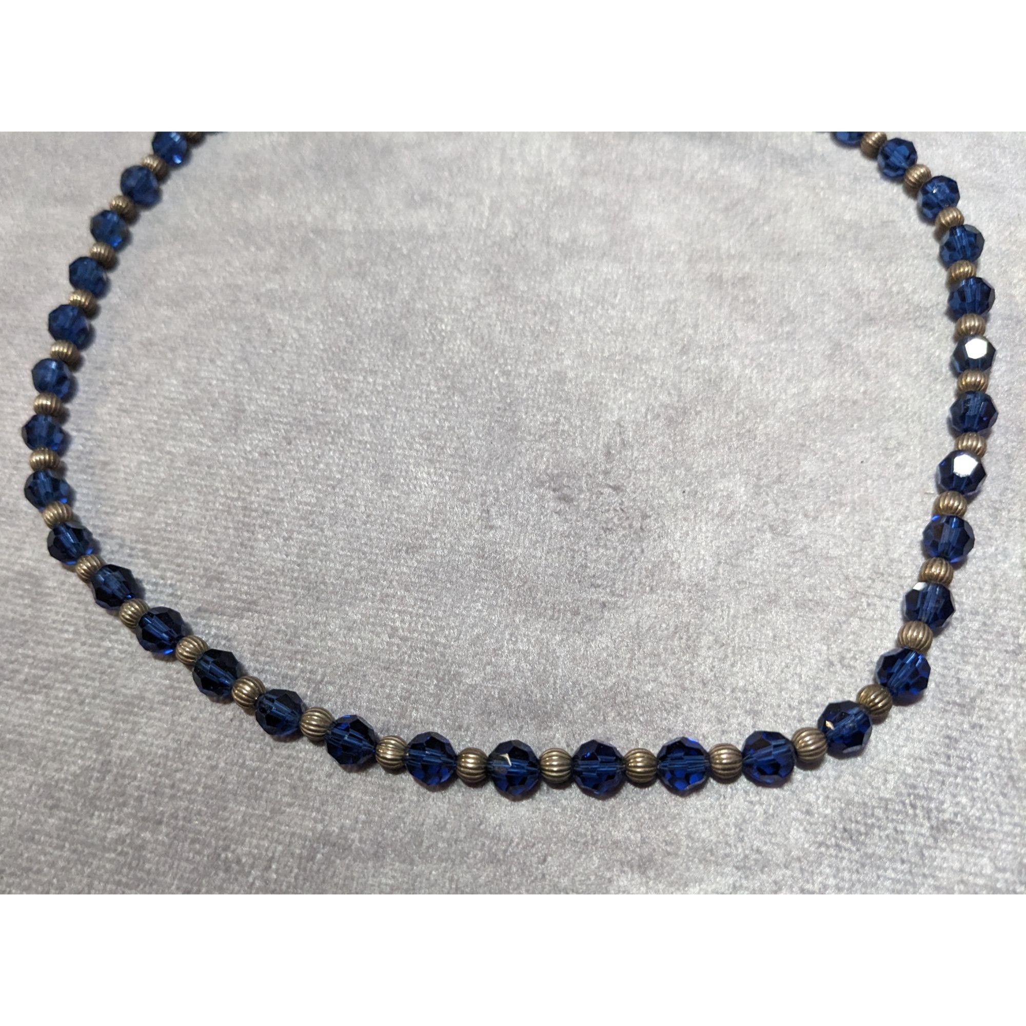 Other Casual Silver Tone And Blue Beaded Necklace Size ONE SIZE - 12 Thumbnail