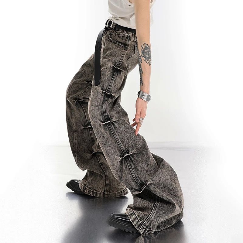 Japanese Brand × Jean Vintage washed distressed micro-flared high-waisted jeans Size US 31 - 5 Thumbnail