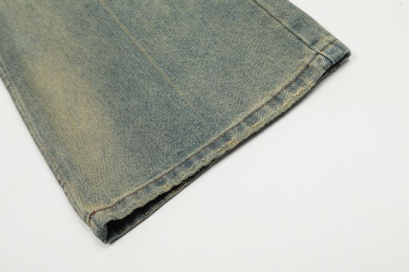 Japanese Brand Men's washed distressed ripped casual straight loose jeans Size US 32 / EU 48 - 6 Thumbnail