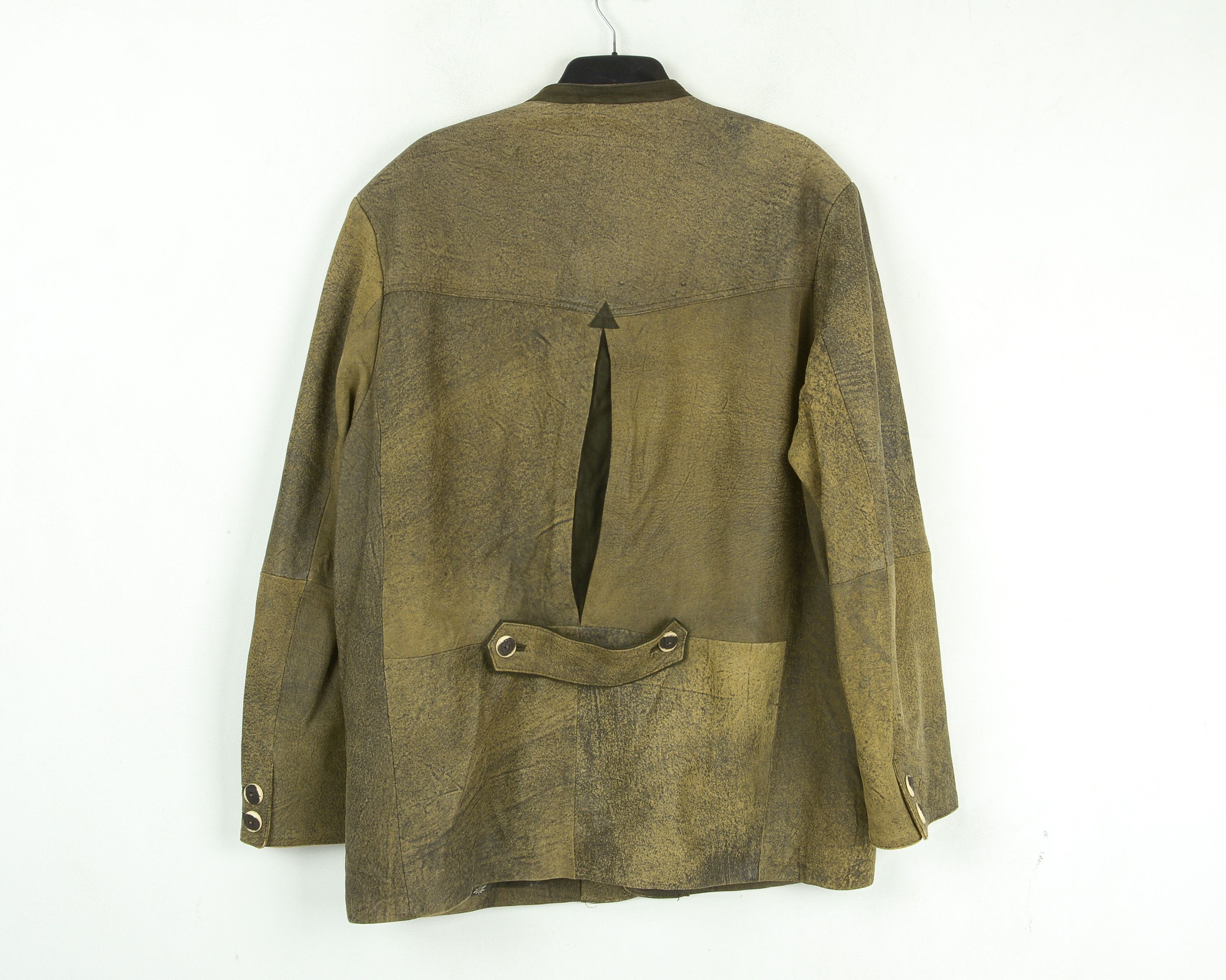 Leather Men Trachten Jacket EU 58 Suede Over Coat 3XL Blazer VTG Size 48R - 10 Thumbnail