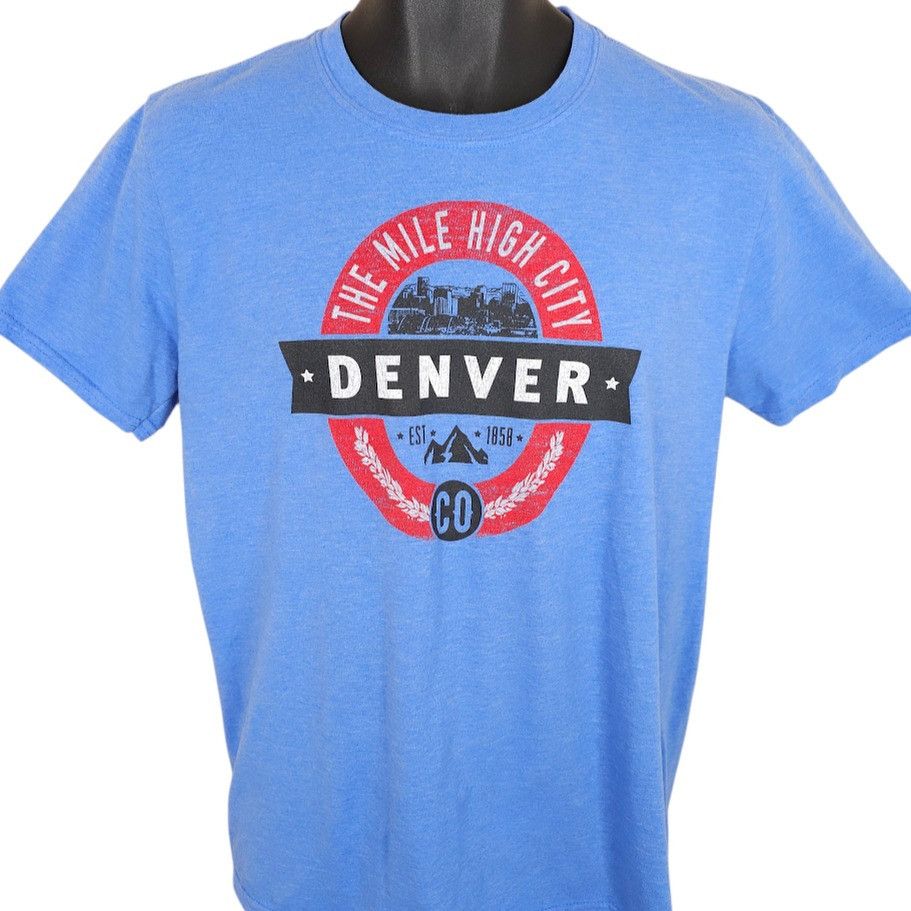 Gildan Denver Colorado T Shirt Mens Size Medium Blue Mile High City Size US M / EU 48-50 / 2 - 1 Thumbnail