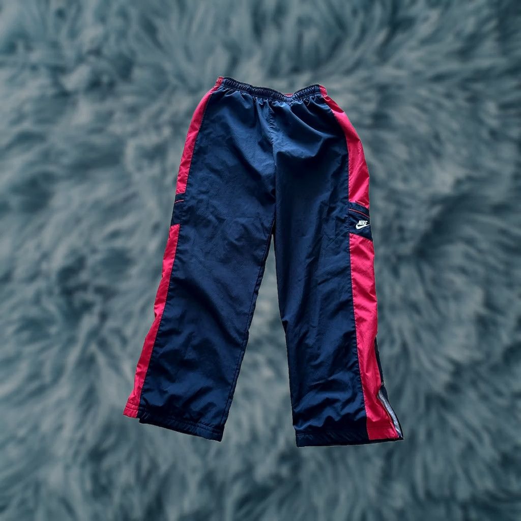 Nike VINTAGE Nike Lined Athletic Pants Mens Small Windbreaker Fleece Swoosh 90s Y2K Size US 29 - 1 Thumbnail