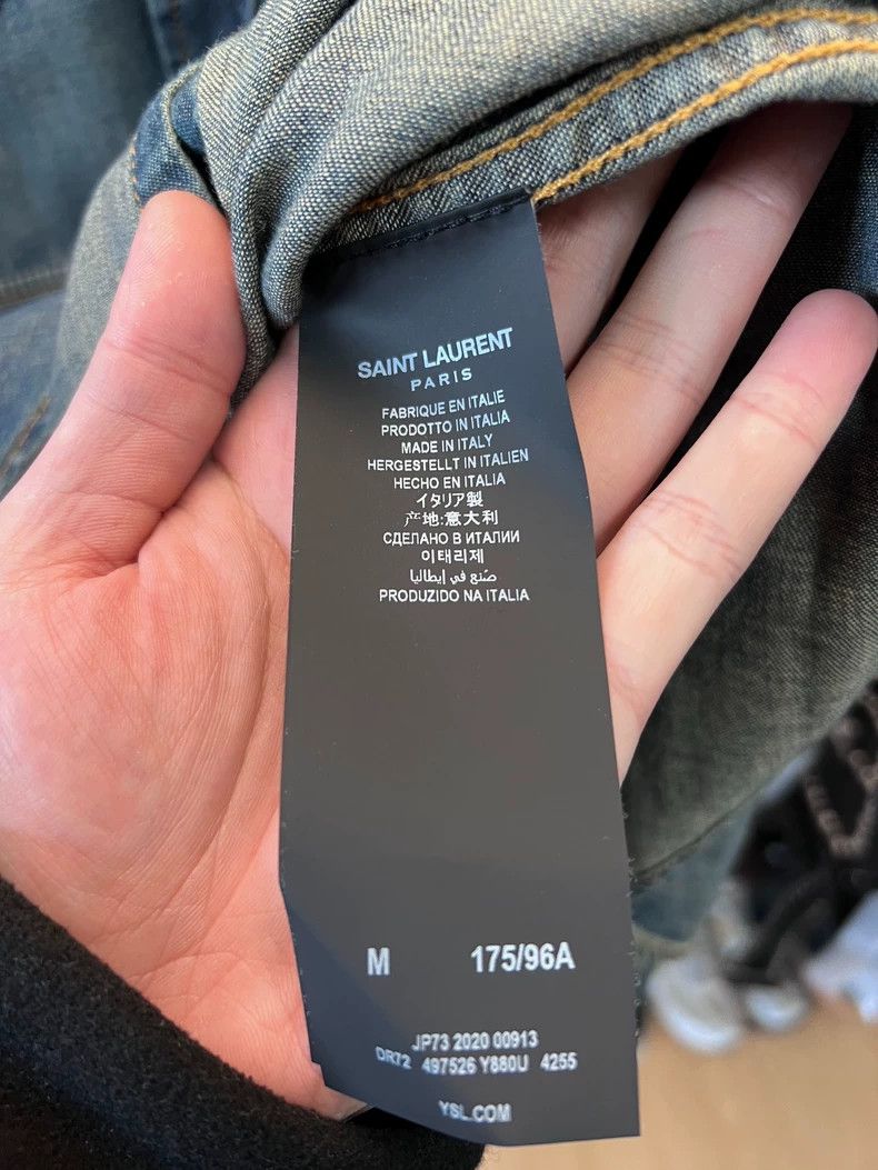 Saint Laurent Paris Saint Laurent Paris Washed Blue Cat Eye Jacket Size US M / EU 48-50 / 2 - 6 Thumbnail