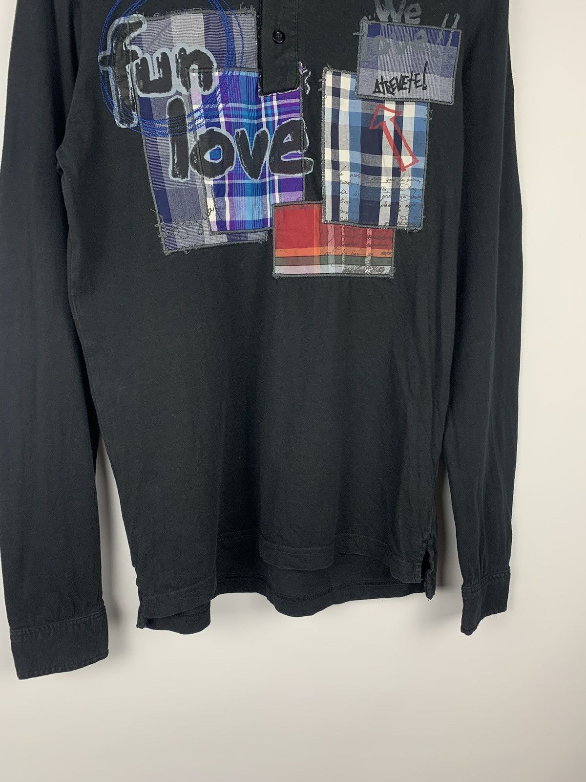 Desigual Vintage Y2K Desigual Fun Love Polo Long Sleeve T-Shirt Black Size US S / EU 44-46 / 1 - 3 Thumbnail