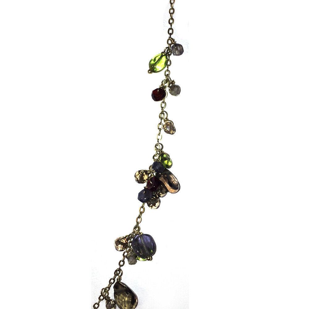 Sterling Silver Contemporary Sterling Silver Faceted Gemstone Bead Necklace Size ONE SIZE - 3 Thumbnail