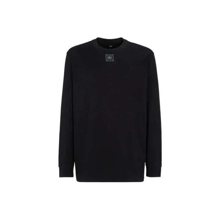 Fendi Fendi SS22 Black Logo Long Sleeve T-Shirt 0079 Size US L / EU 52-54 / 3 - 1 Thumbnail