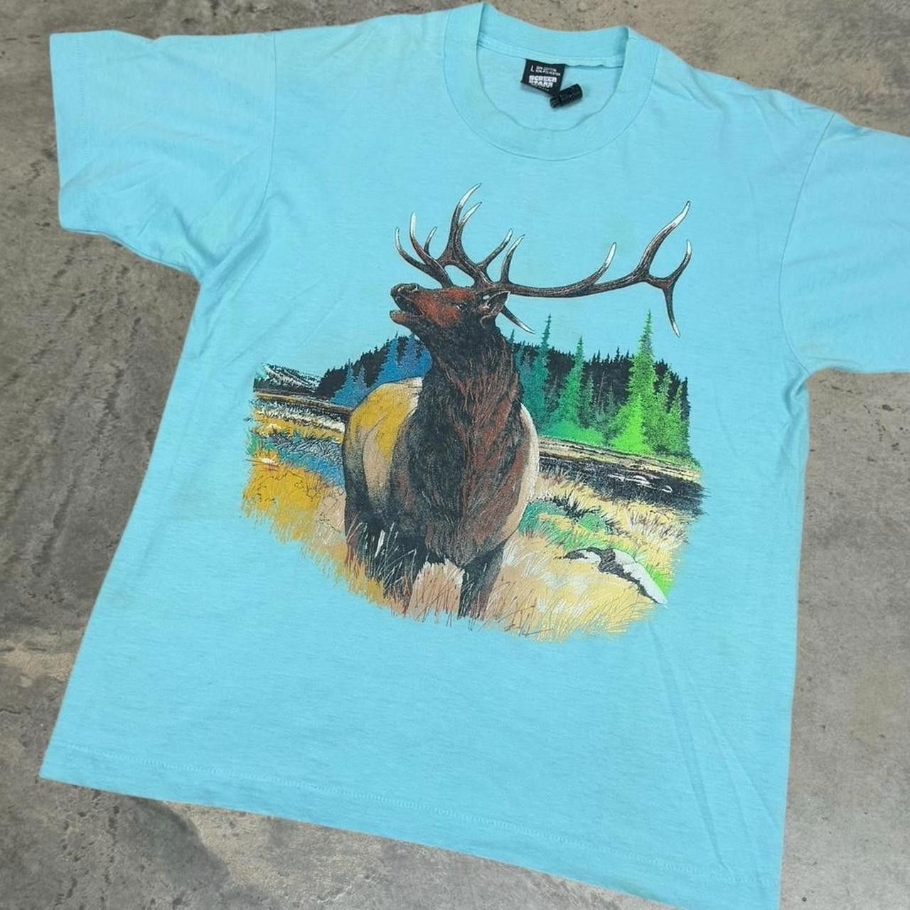 Other Vintage 80s Screen Stars Elk Forest T-Shirt Size US L / EU 52-54 / 3 - 2 Thumbnail