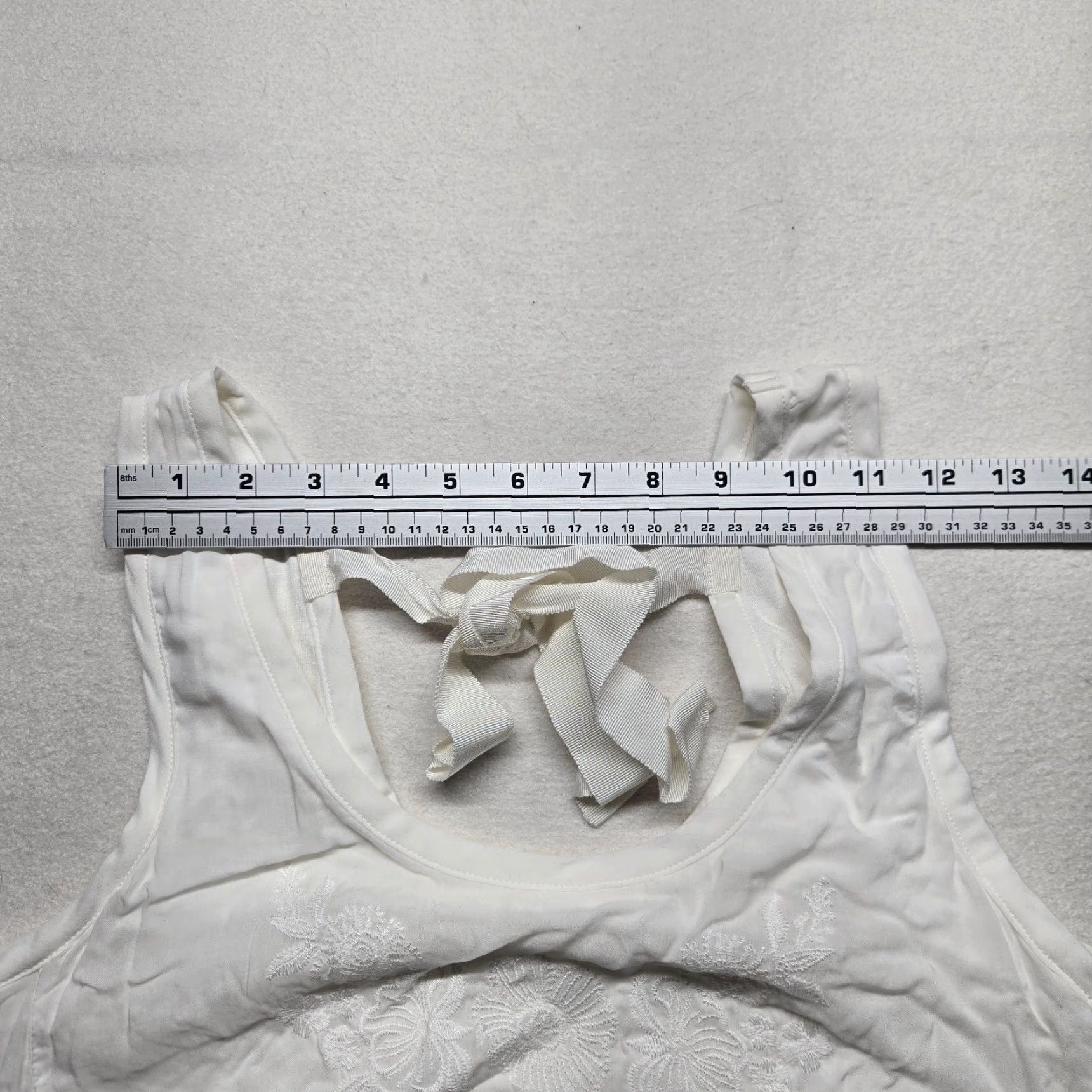 Vintage White Sleeveless Tank Top Shirt for Women, Size L, 100% Rayon, Business Casual Workwear Size L / US 10 / IT 46 - 4 Thumbnail