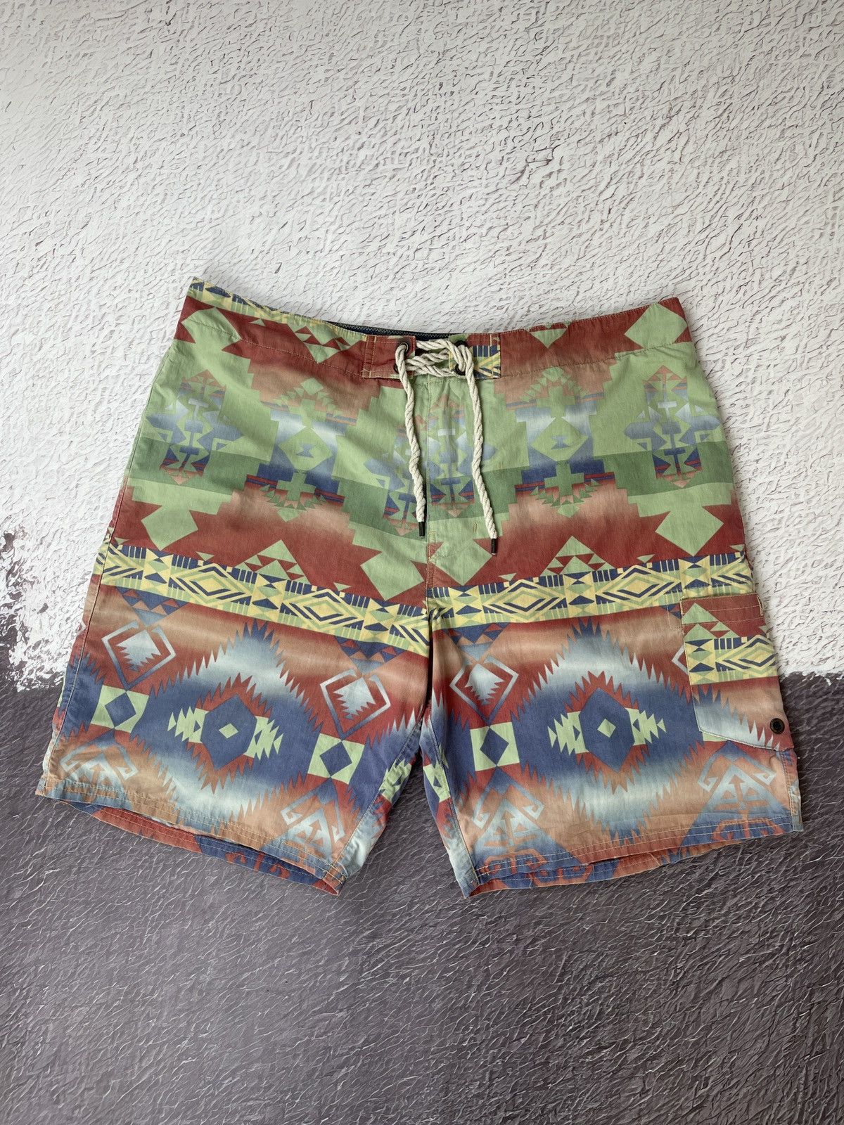 image of Polo Ralph Laurent Aztec Pattern Shorts Multicoloured, Men's (Size 38)