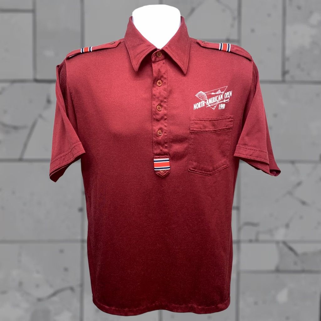 Vintage Boardwalk Polo Shirt Mens Red Polyester Blend Golf North American Open 20 in Armpit Size L Size US L / EU 52-54 / 3 - 1 Thumbnail