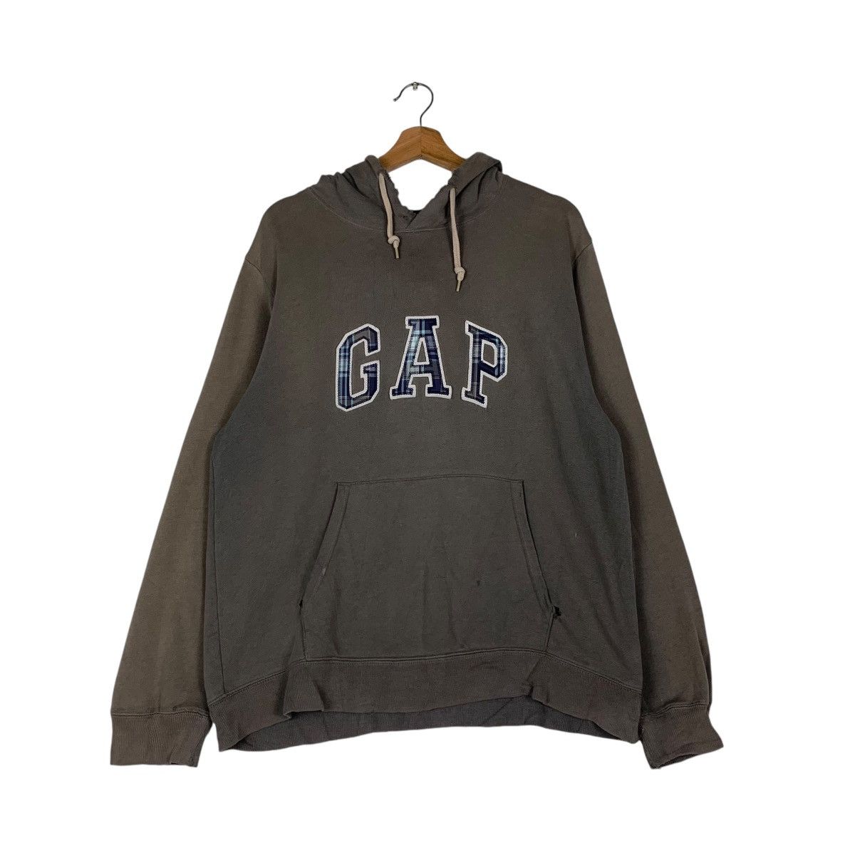 Gap GAP Checked Big Logo Pullover Hoodies Sweatshirt #1338-C60 Size US L / EU 52-54 / 3 - 10 Thumbnail
