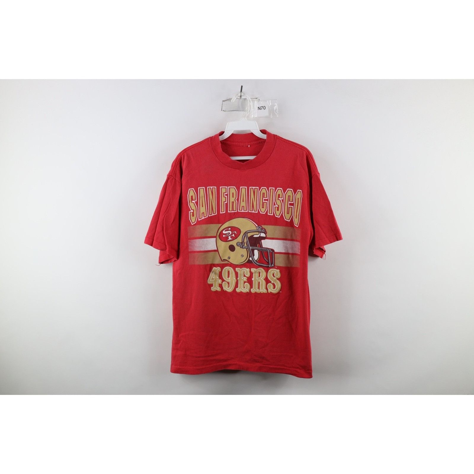 Vintage Vintage 90s Faded San Francisco 49ers Football T-Shirt Size US M / EU 48-50 / 2 - 1 Thumbnail