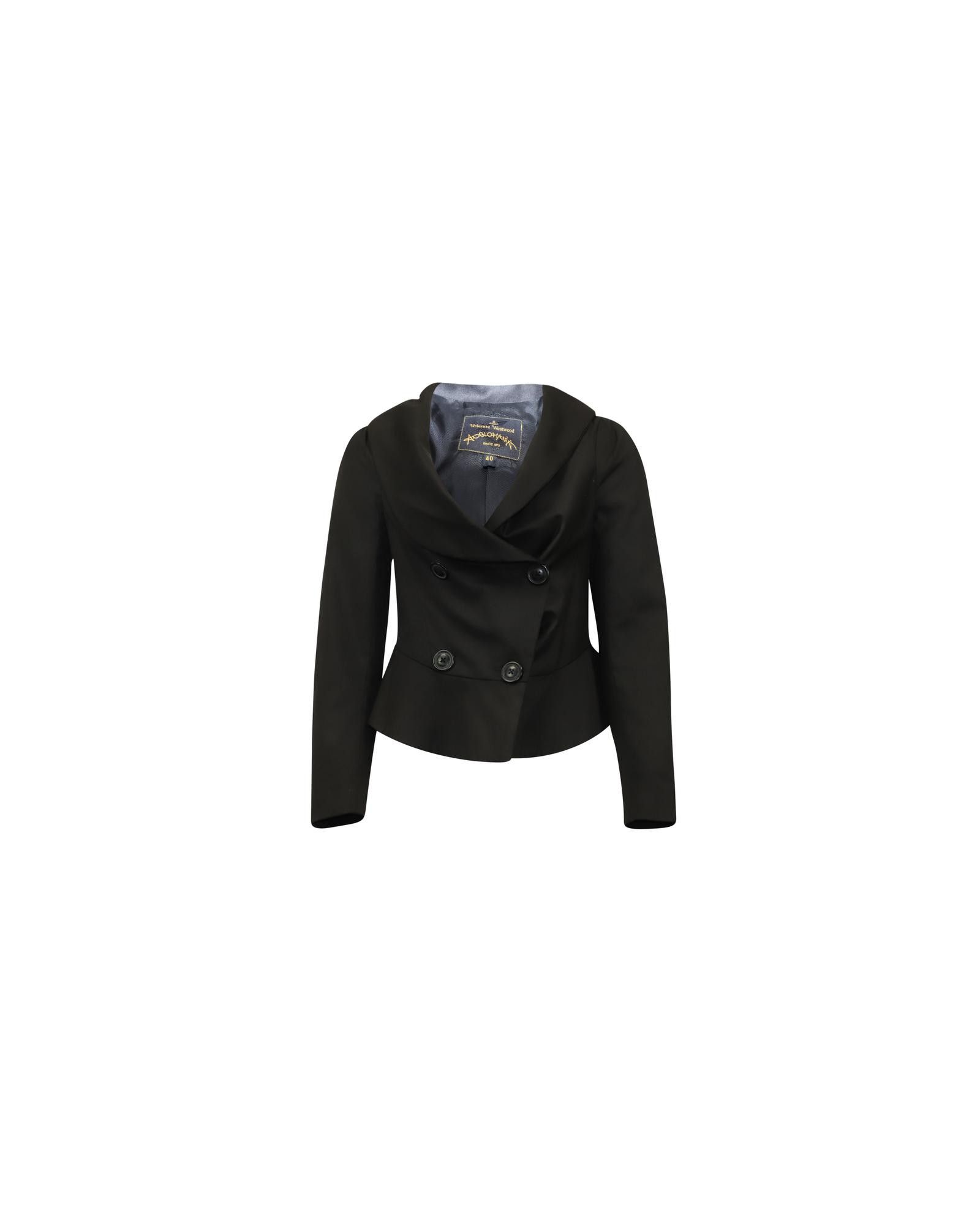 image of Double Breasted Black Polyester Blazer By Vivienne Westwood, Women's (Size Small)
