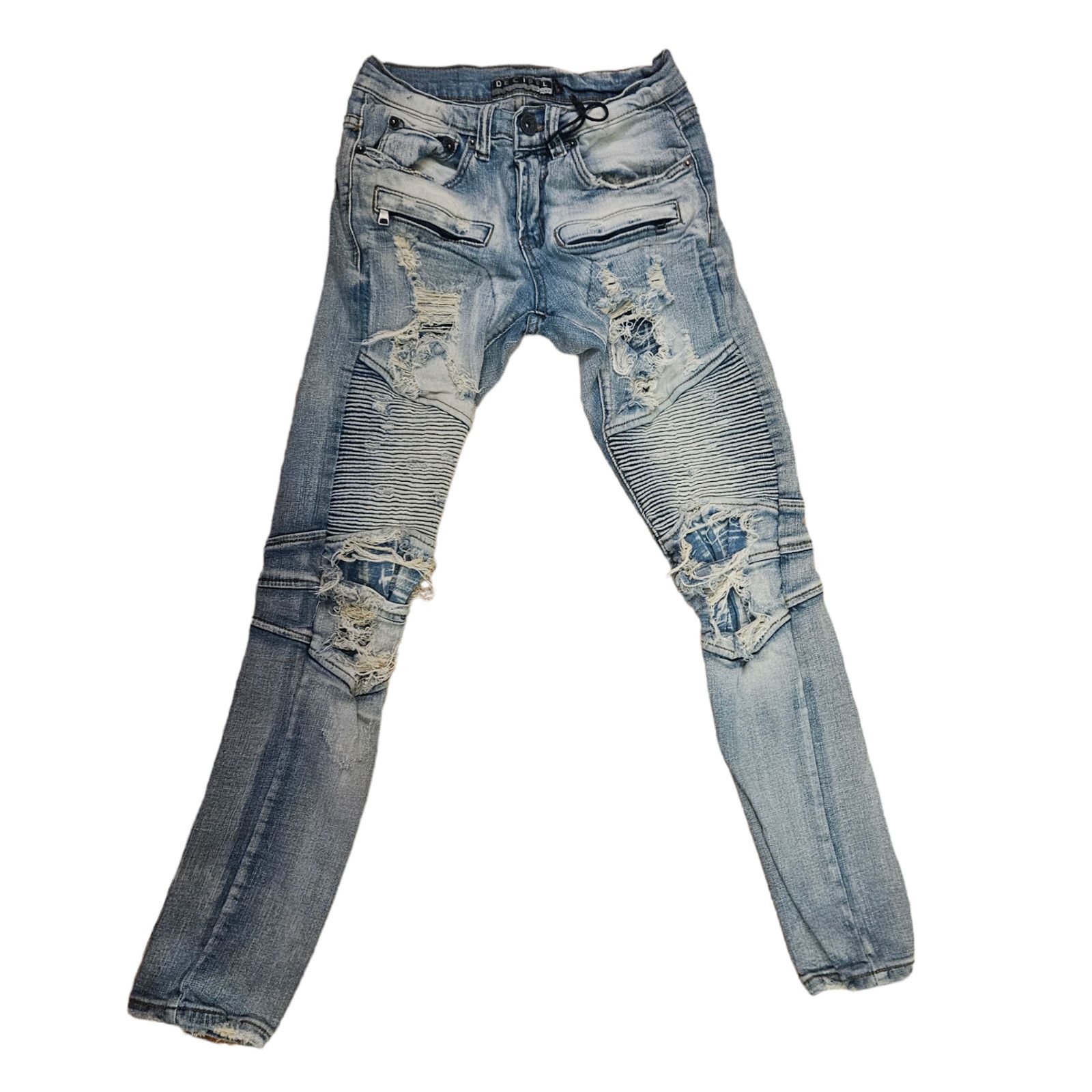 Decibel Decibel Distress Moto Jeans Men's 28 X 31 Size US 28 / EU 44 - 3 Thumbnail