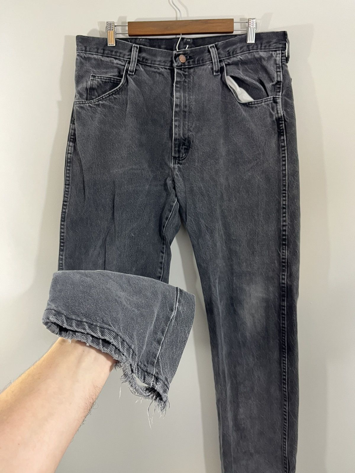 Vintage Sun Faded Distressed Black Jeans Size US 36 / EU 52 - 2 Thumbnail