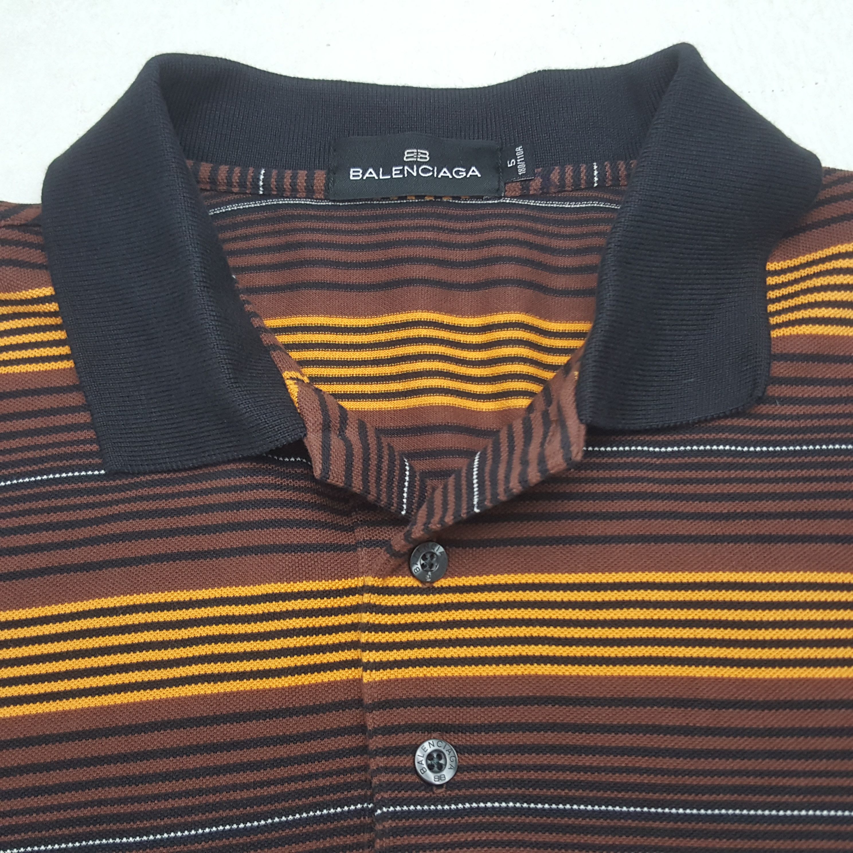 Balenciaga Vintage Balenciaga Designer Striped Polos C294N8 Size US L / EU 52-54 / 3 - 4 Thumbnail