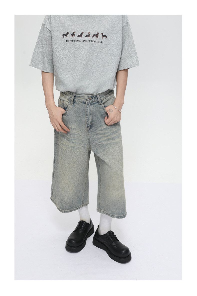 Japanese Brand × Jean American distressed retro straight loose denim shorts Size US 32 / EU 48 - 3 Thumbnail