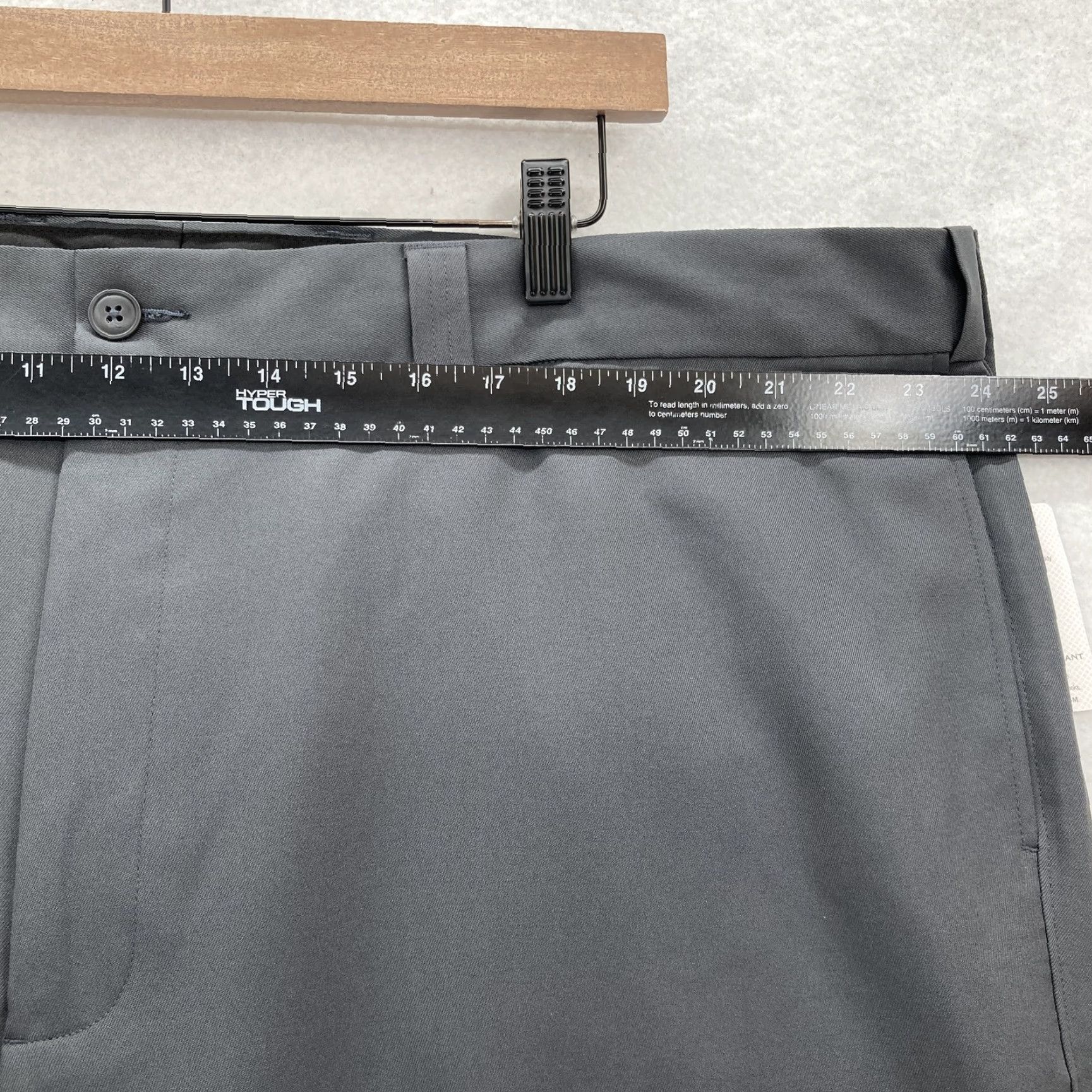 Vintage Oak Hill Pants Mens 48x32 Gray Flat Front Wrinkle Resistant Stay Cool Microfiber Size US 32 / EU 48 - 6 Thumbnail
