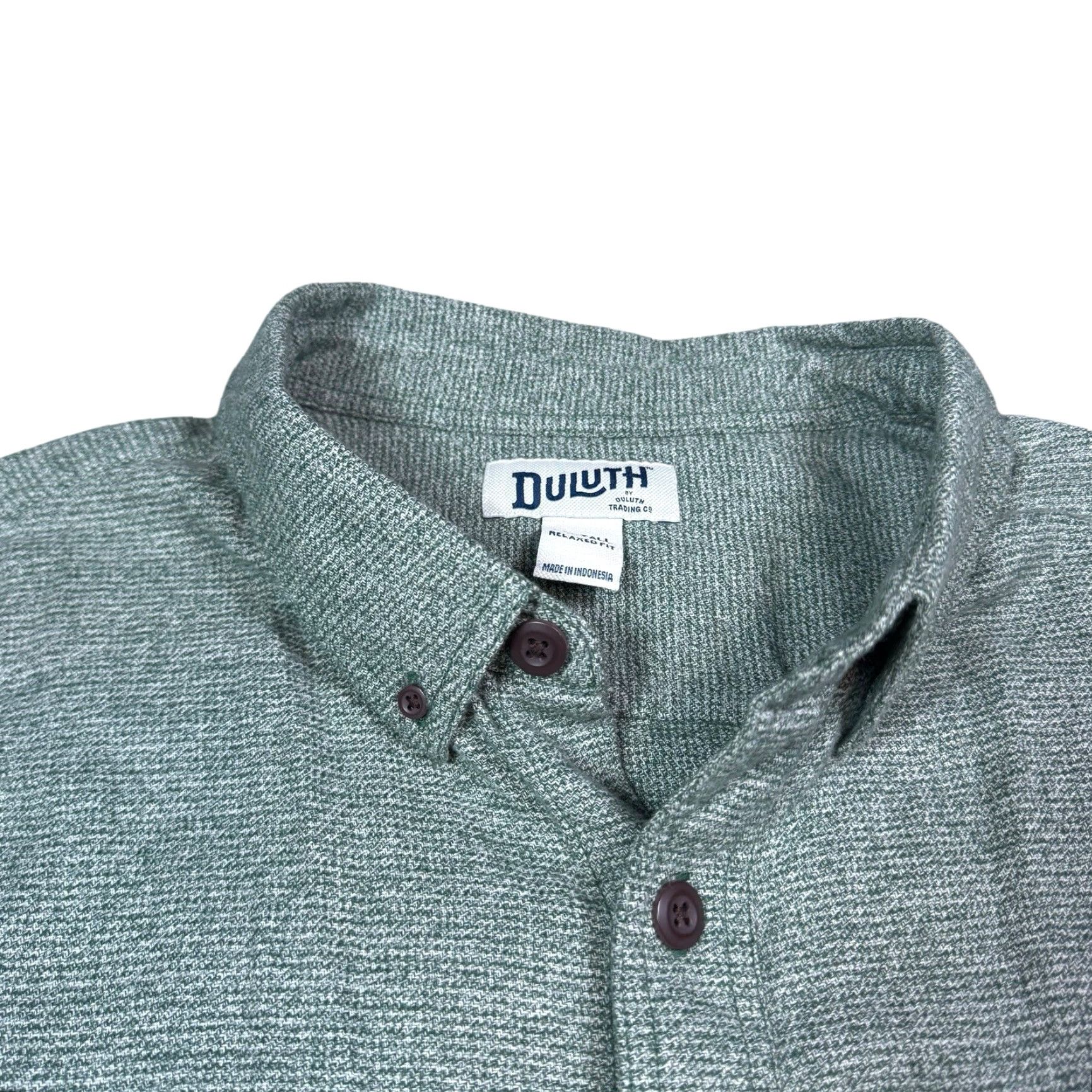 Vintage Duluth Free Swingin Shirt Men's 2XLT Button-Up Collared Long Sleeve Cotton Green Blue Modern Relaxed Twist Button Pockets All Seasons Size US XXL / EU 58 / 5 - 4 Thumbnail