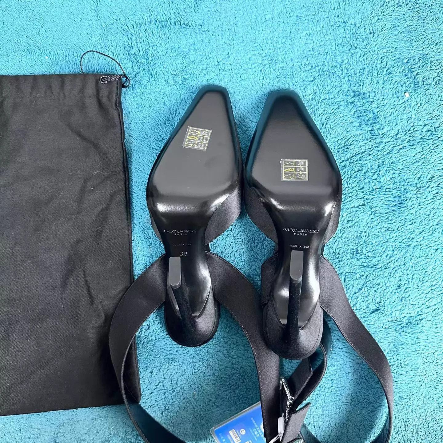 Yves Saint Laurent YSL Fanny Satin Crepe Stiletto Heels Black 36 Size US 5.5 / IT 35.5 - 5 Thumbnail