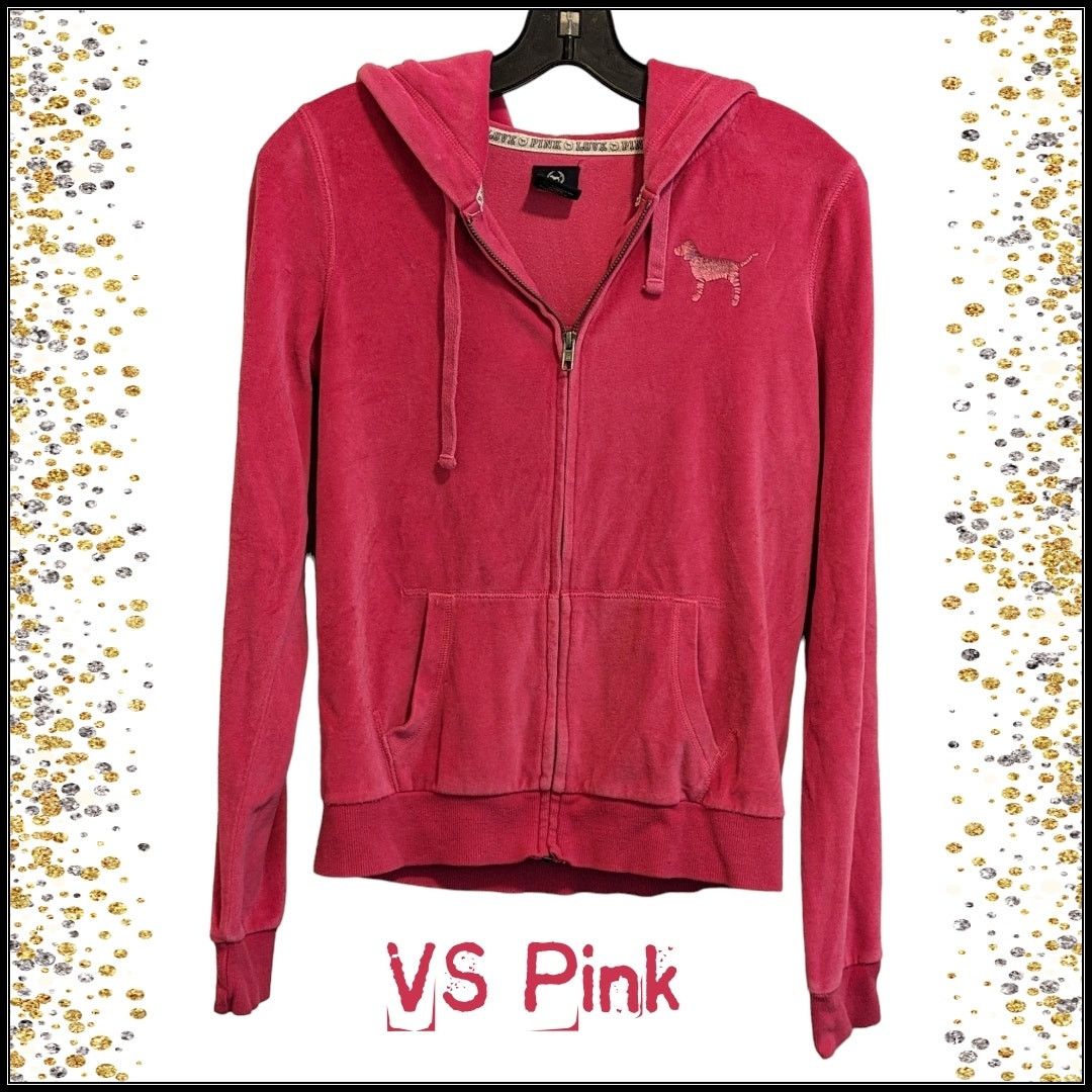 VS PINK Iridescent BLING Vintage outlet Hoodie - MEDIUM