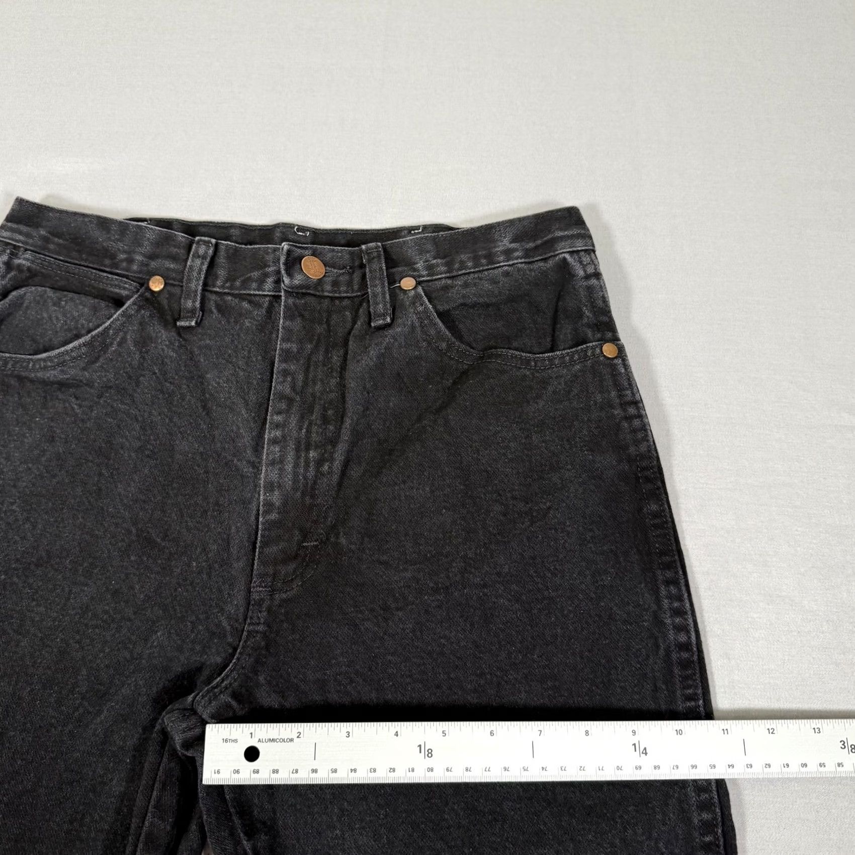 Wrangler Wrangler Jeans Mens 32x36 Black 930WBK Slim Straight Denim Jeans Western Work Cowboy Cut Five-Pocket Denim Pants Black Charcoal Wash Men Size US 32 / EU 48 - 7 Thumbnail