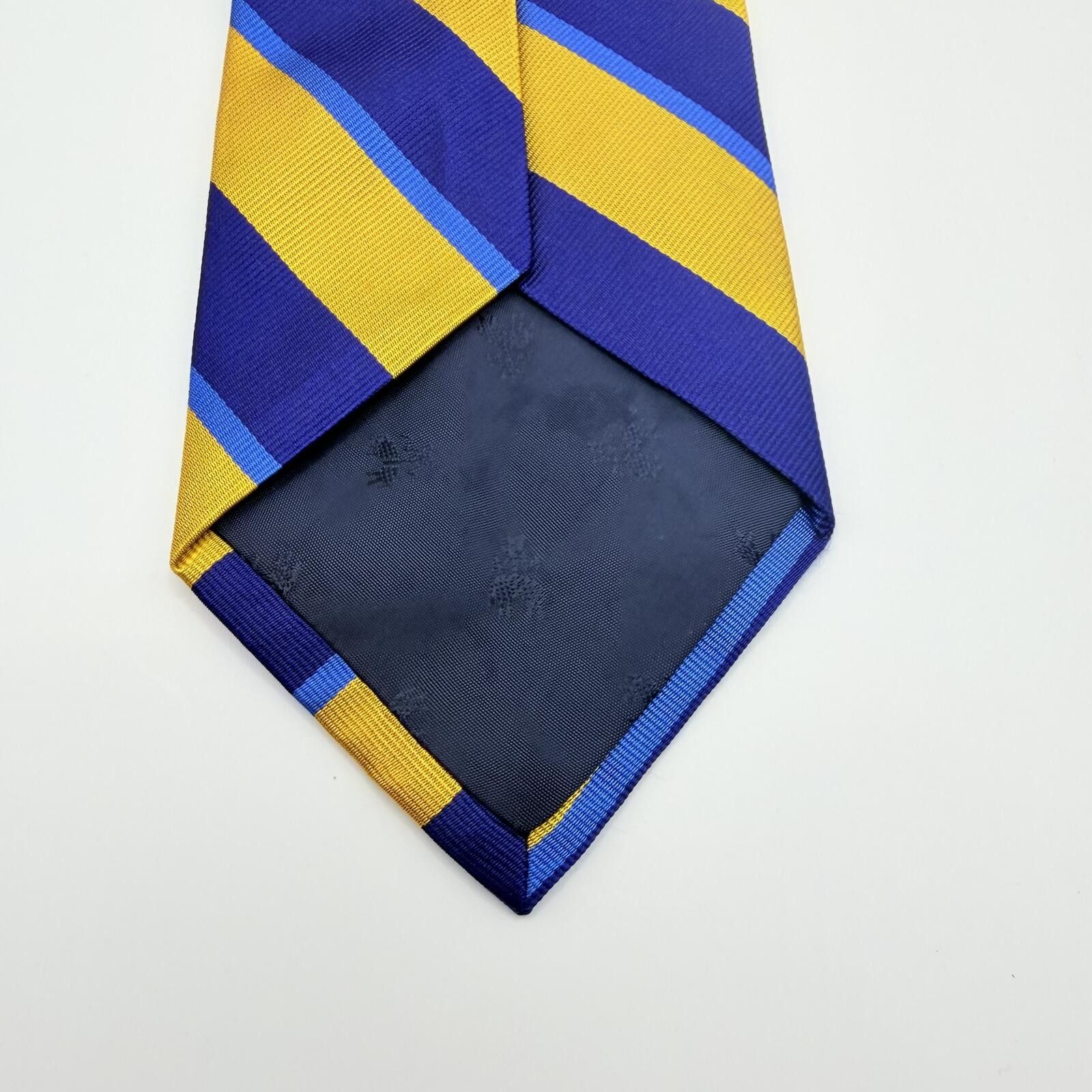 Brooks Brothers Brooks Brothers Tie Men's Blue Gold Stripe 100% Silk Size ONE SIZE - 3 Thumbnail