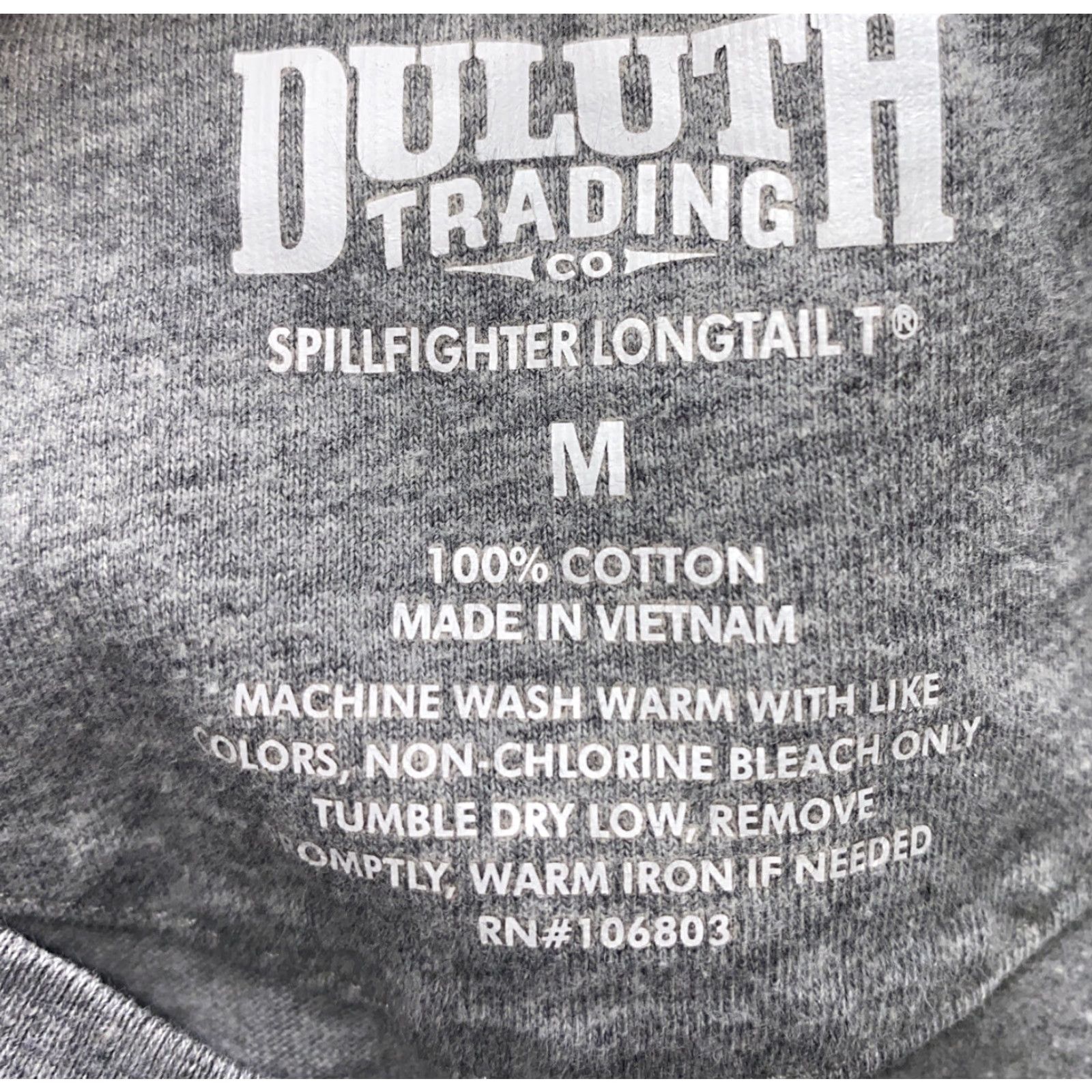 Duluth Trading Company Duluth Trading Co Mens Gray Spillfighter Longtail T-Shirt Size M White Cotton Short Sleeve Regular Shirt Men Size US M / EU 48-50 / 2 - 6 Thumbnail