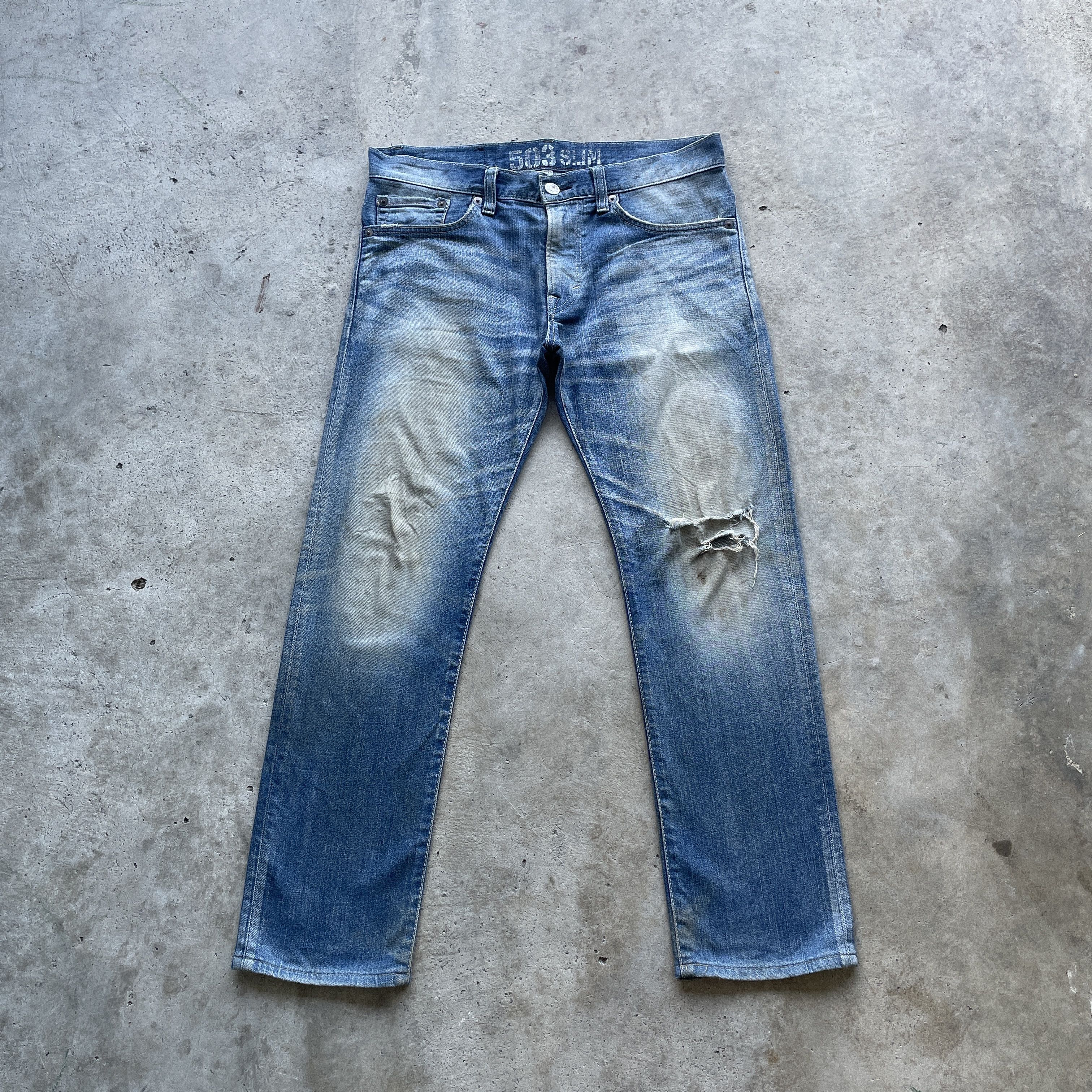 Edwin × Japanese Brand VINTAGE EDWIN DISTRESSED DENIM FADED RUSTY PANTS JEANS W36 Size US 36 / EU 52 - 2 Thumbnail