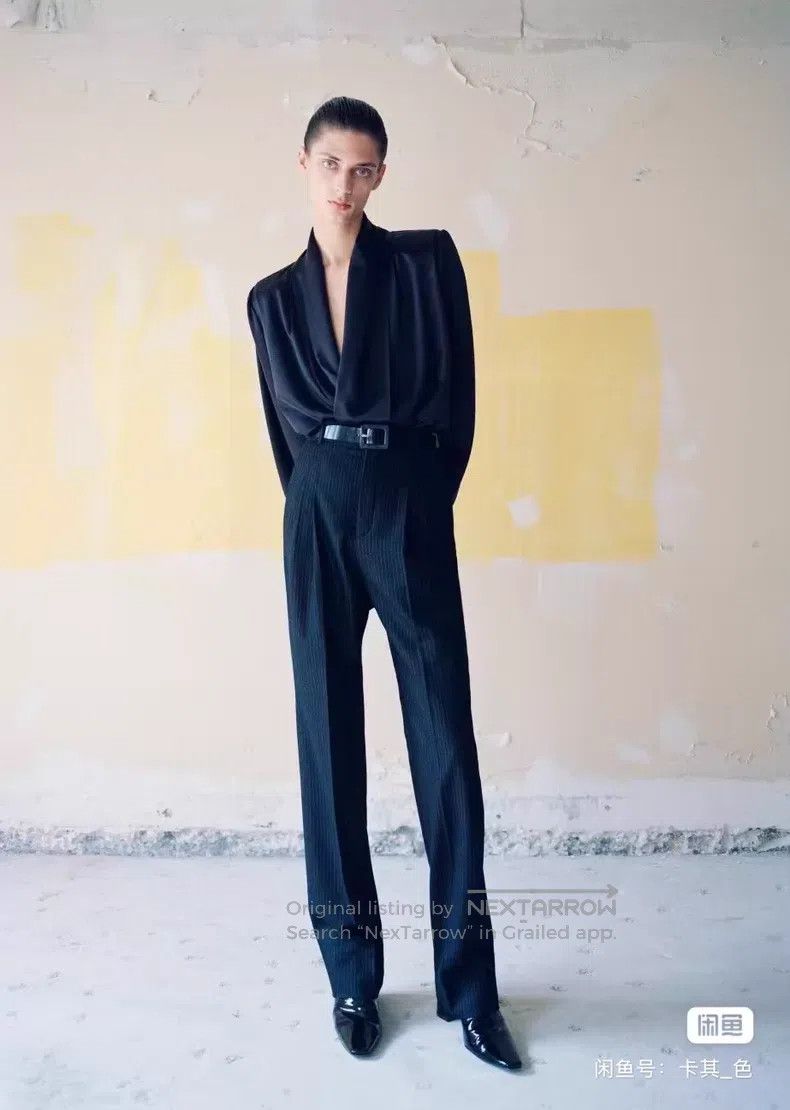 Saint Laurent Paris Saint Laurent Paris Double Pleated Striped Dress Pants i Size US 32 / EU 48 - 2 Thumbnail