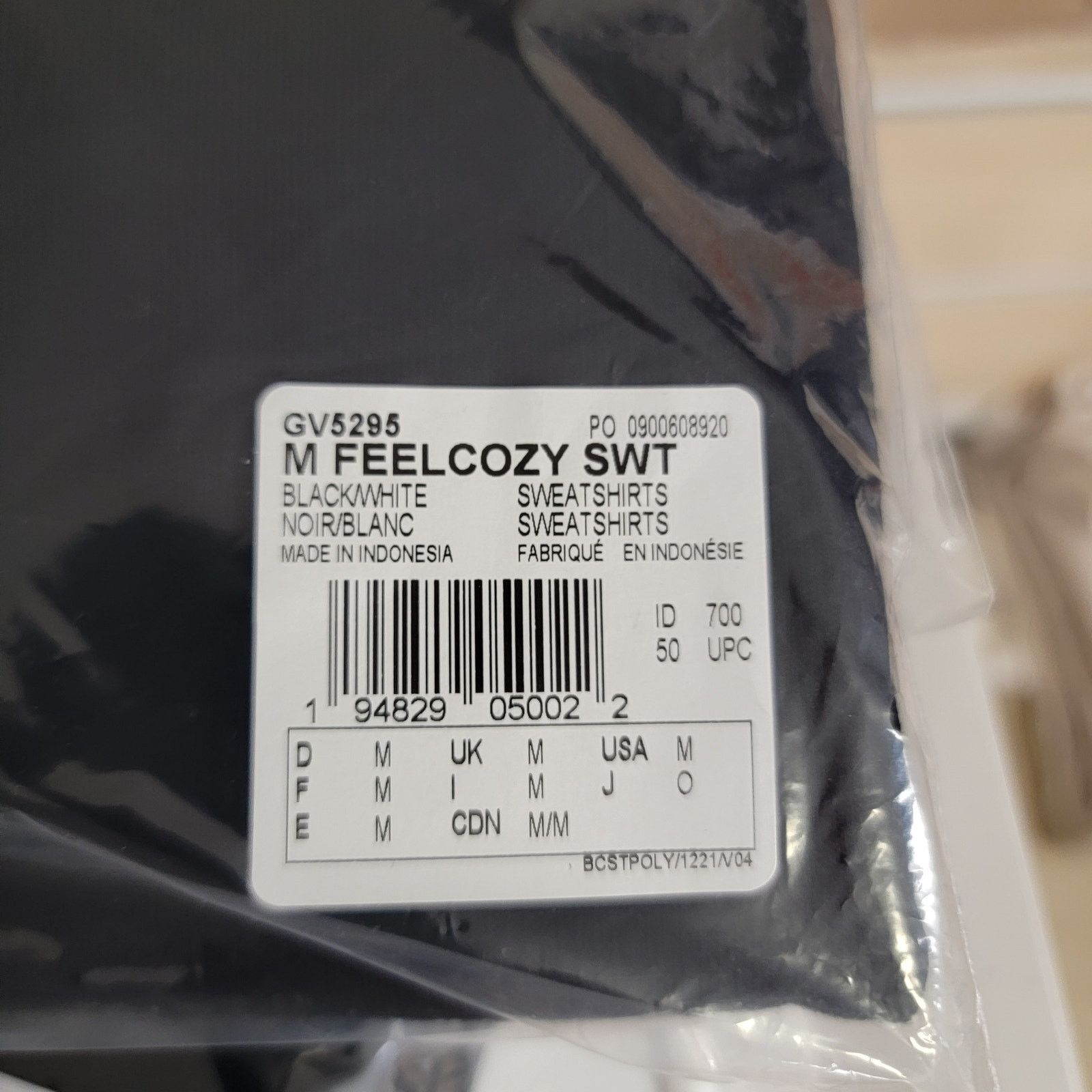 Adidas Adidas Mens Feelcozy Sweatshirt Black Sz M GV5295 (860-862) Size US M / EU 48-50 / 2 - 6 Thumbnail