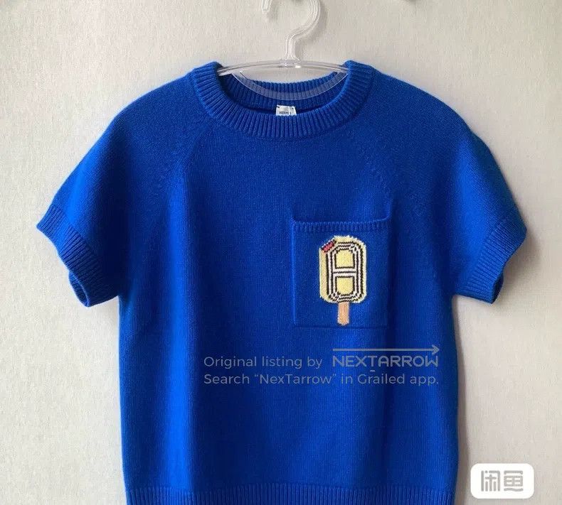 Hermes Hermes Blue Knit Short Sleeve with Ice Cream Pattern on Ch Size XS / US 0-2 / IT 36-38 - 1 Thumbnail