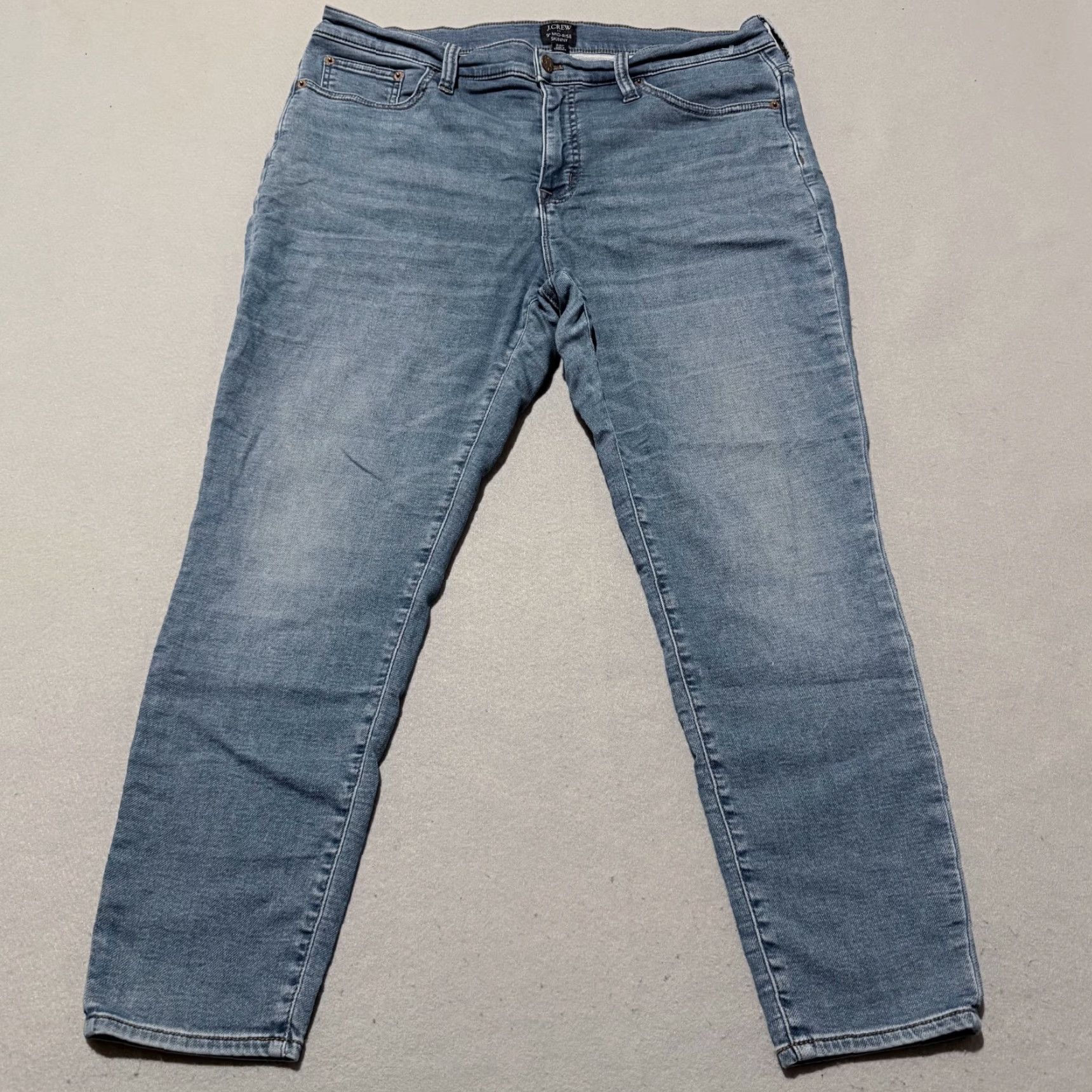 J.Crew J. Crew Jeans Blue Denim Mid Rise Skinny Zip Fly 32 Womens Crop Distressed Pockets - 32 Size 24" / US 00 / IT 34 - 2 Thumbnail