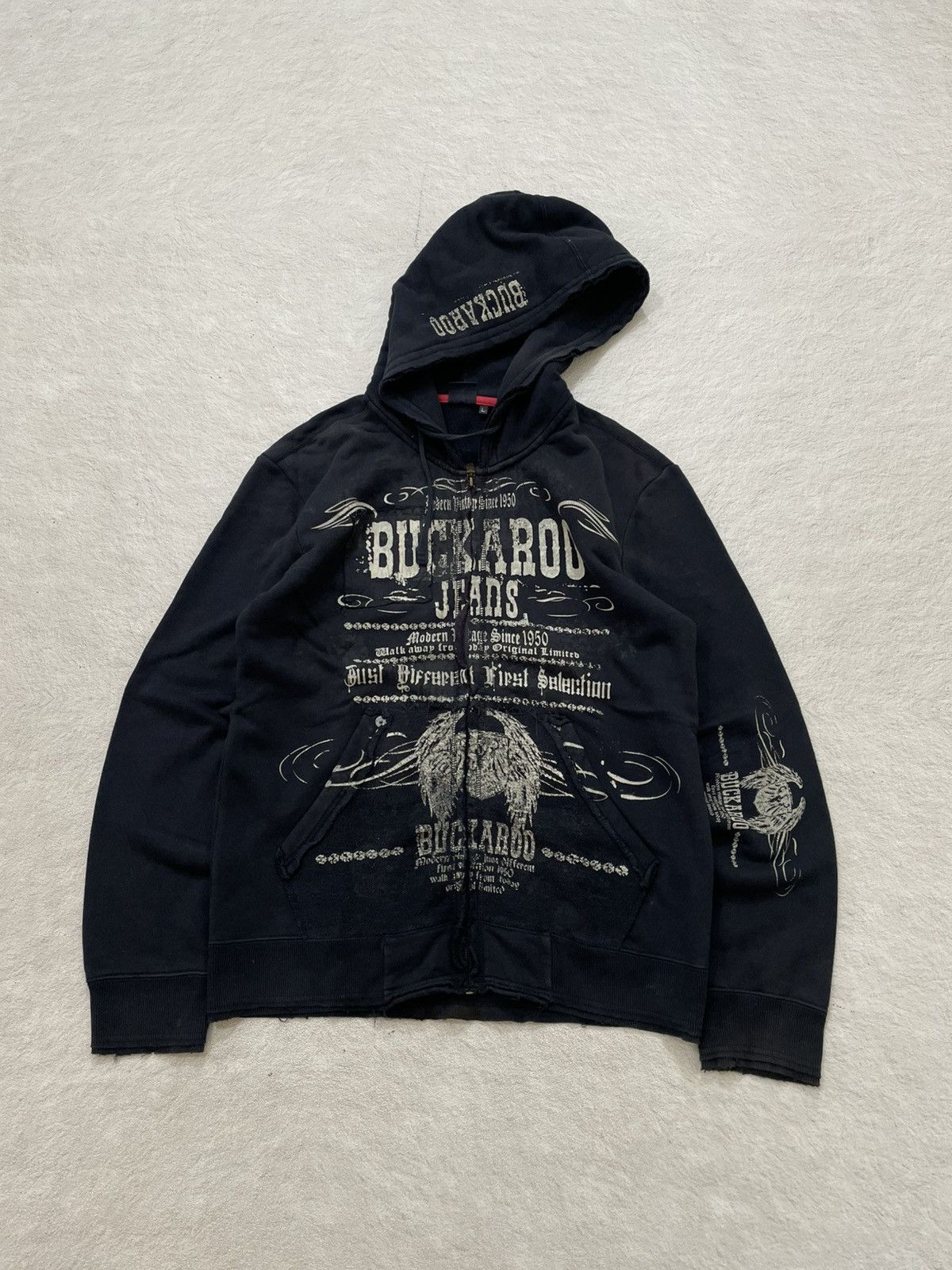 Japanese Brand 2000s Buckaro Poem Hooded Printed Y2K if6was9 LGB grunge Size US L / EU 52-54 / 3 - 1 Thumbnail
