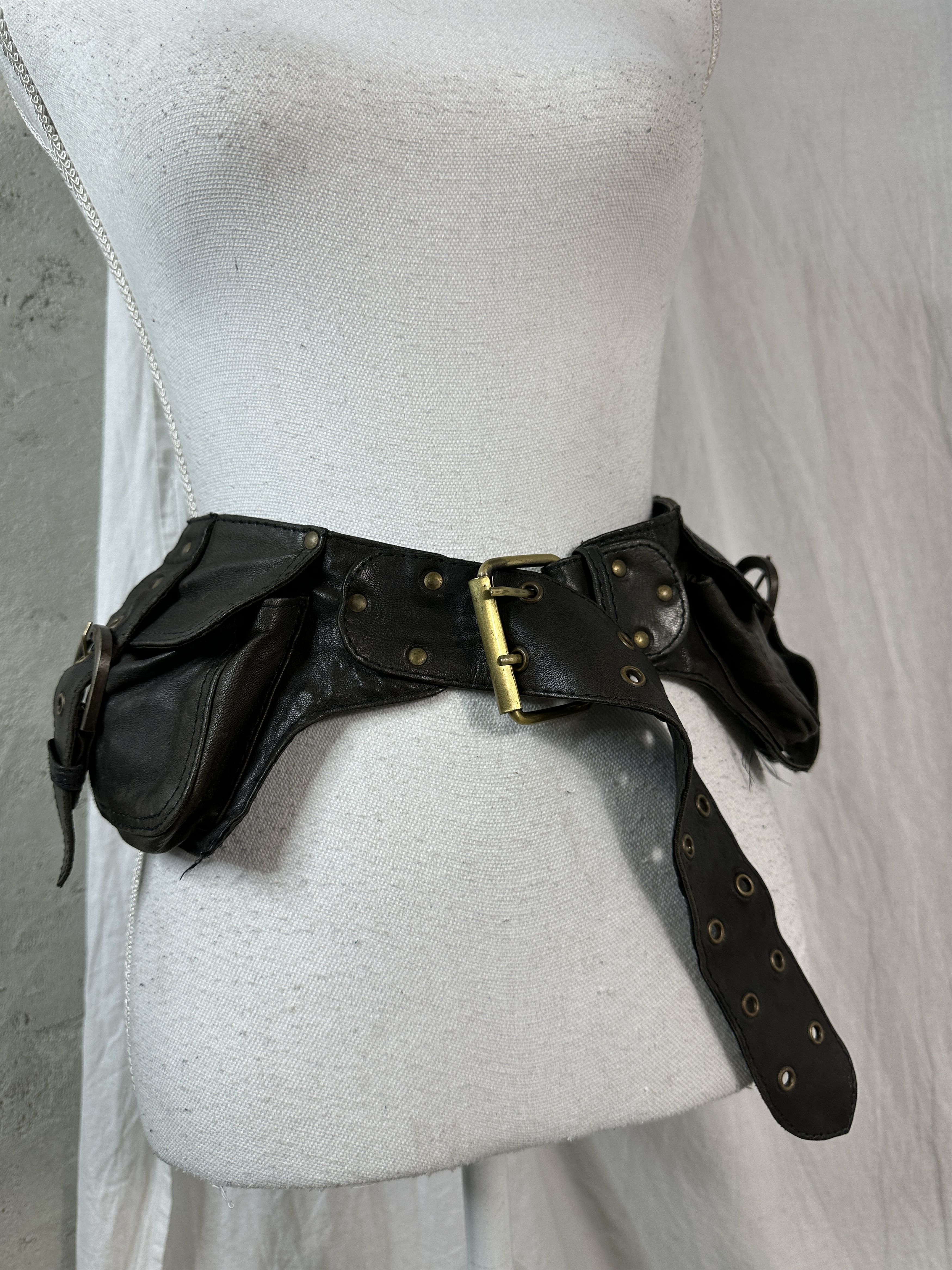 Vintage Leather Belt Size ONE SIZE - 11 Thumbnail
